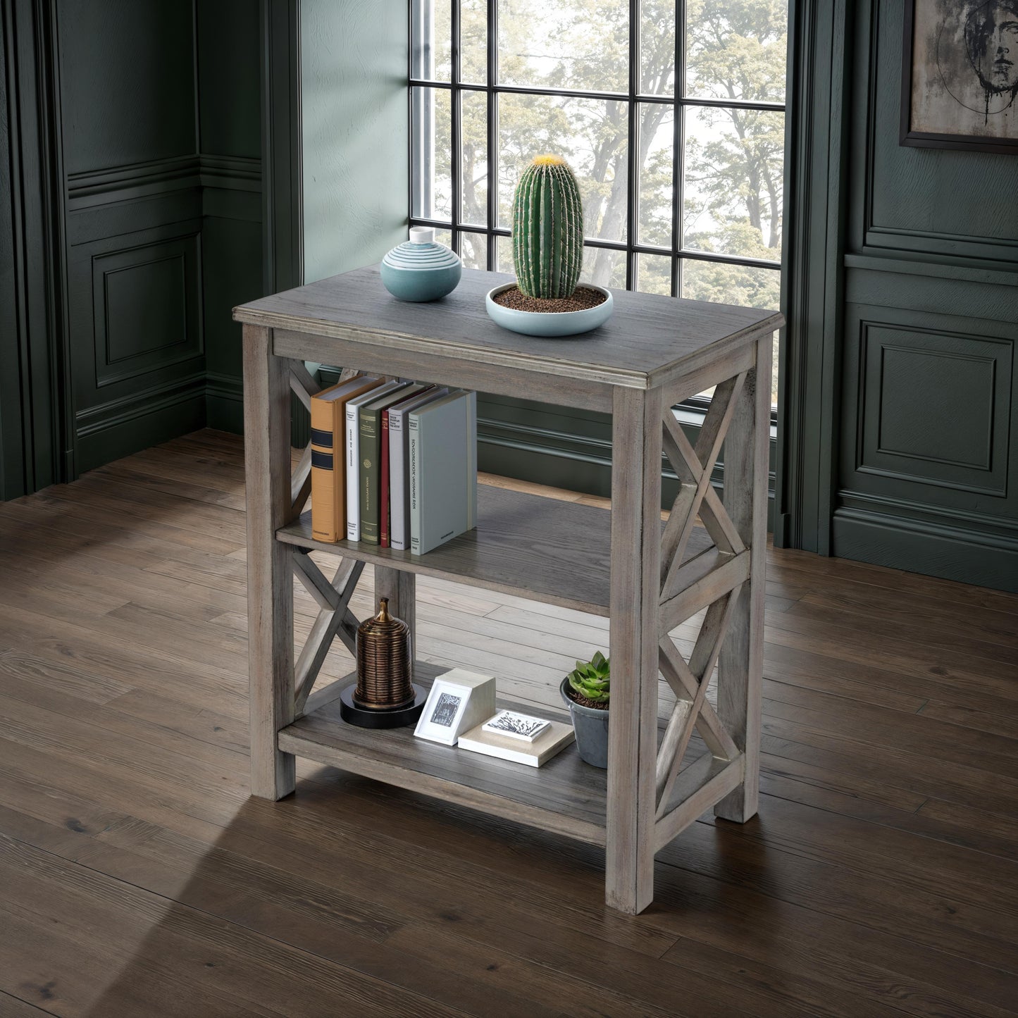 Butler Specialty Company Vance 22 in. W x 25 in. H Rectangular Wood 2 Shelf Accemt Bookcase, Light Brown