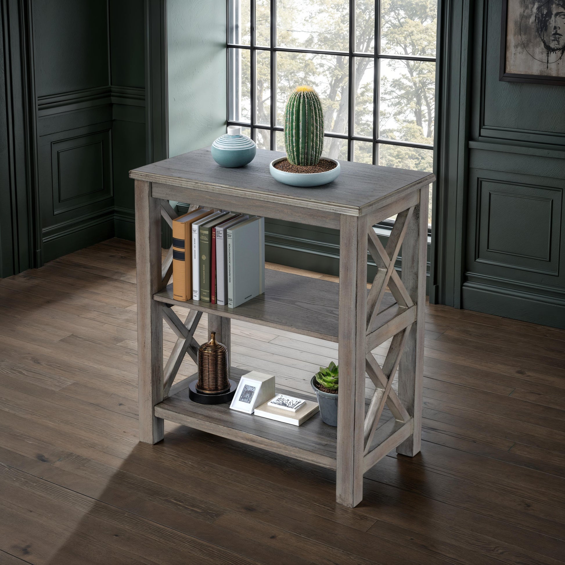 Butler Specialty Company Vance 22 in. W x 25 in. H Rectangular Wood 2 Shelf Accemt Bookcase, Light Brown