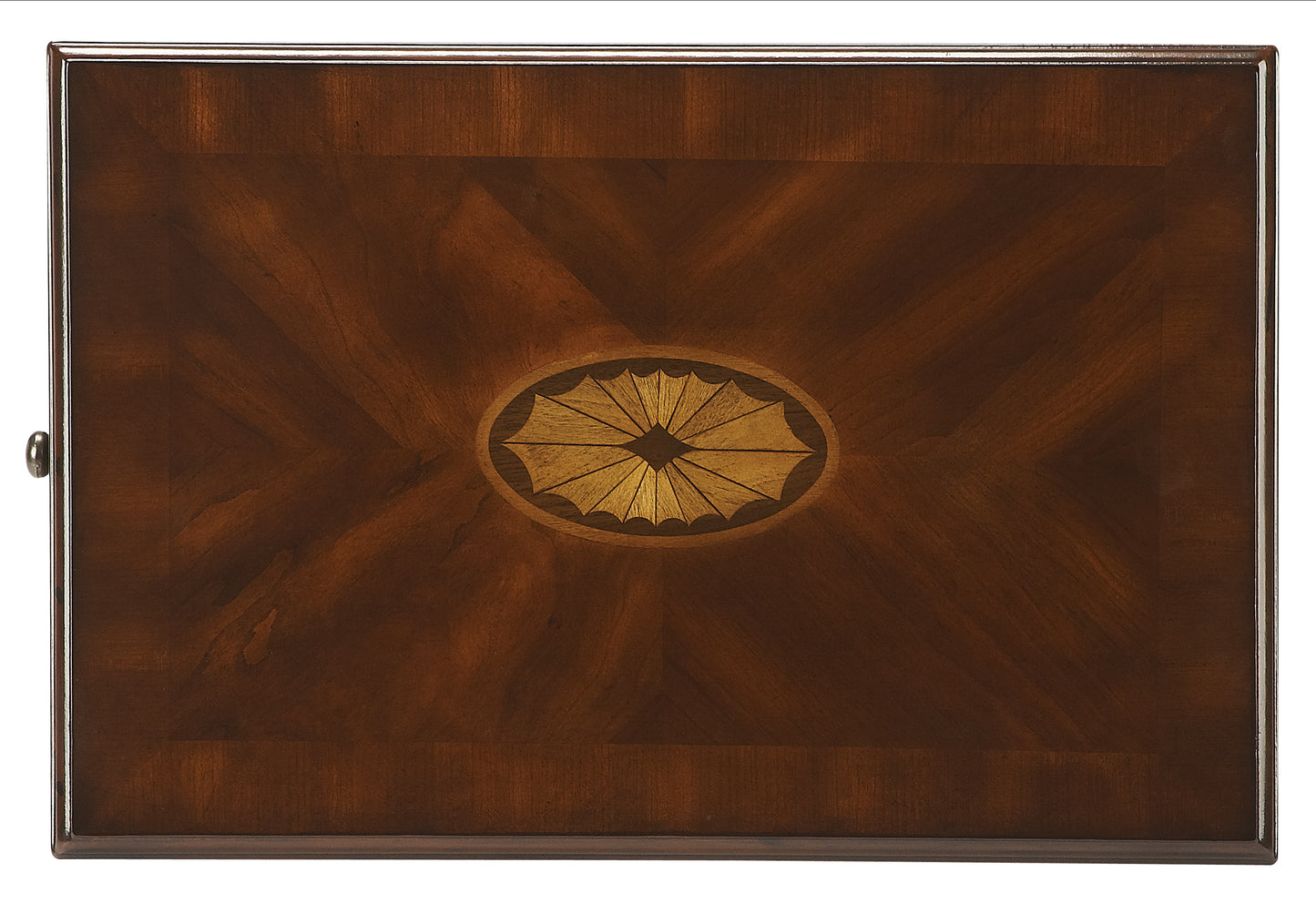 Butler Specialty Company Gilbert 12 in. W Rectangular Wood End Table with Pull-Out Tray and Lower Open Shelf, Dark Brown