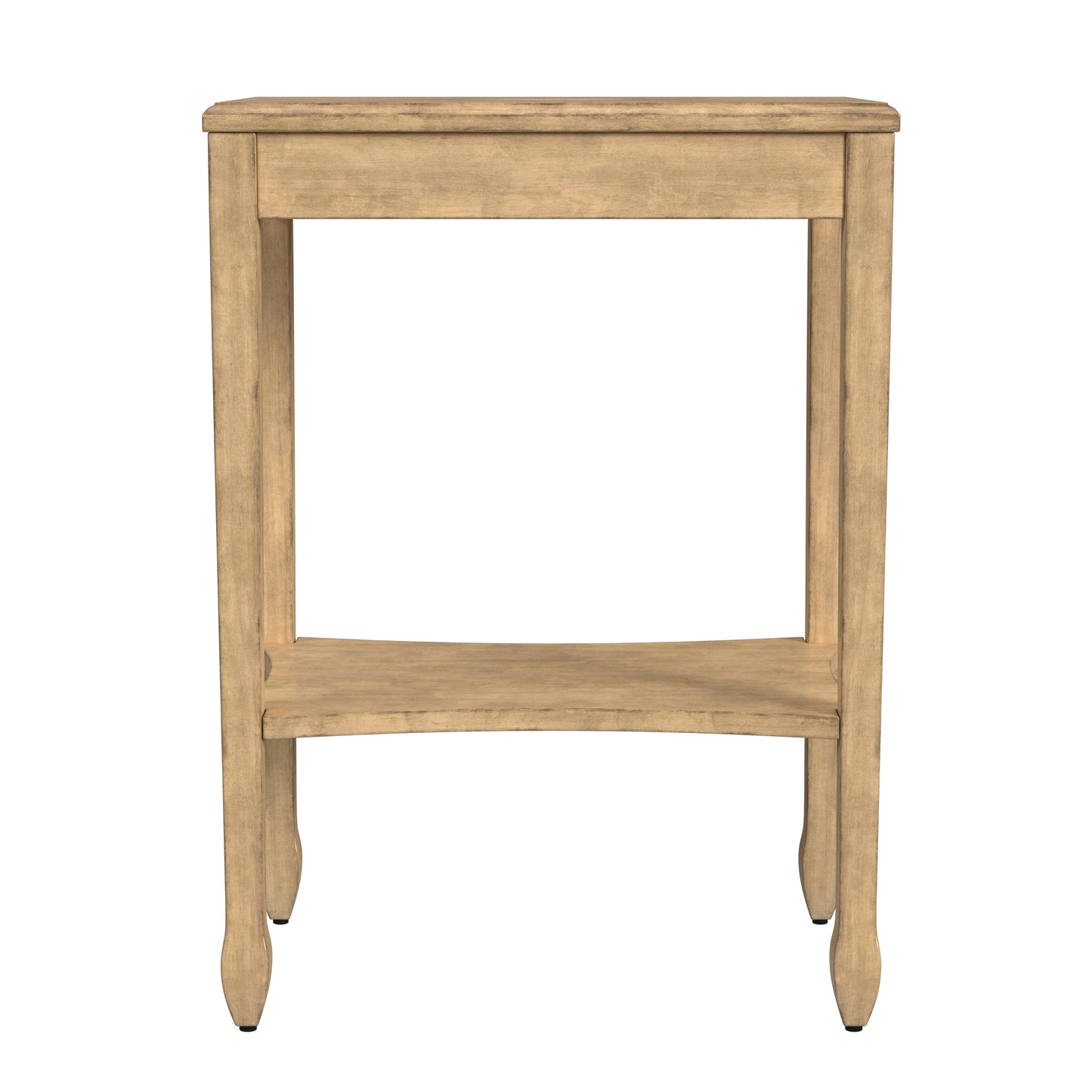 Butler Specialty Company Gilbert 12 in. W Rectangular Wood End Table with Pull-Out Tray and Lower Open Shelf, Beige