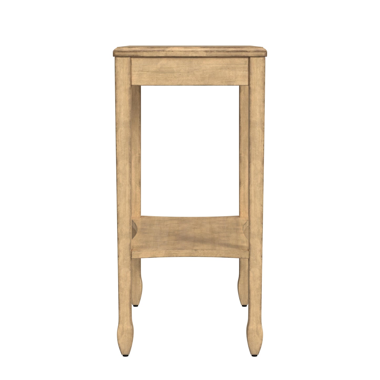 Butler Specialty Company Gilbert 12 in. W Rectangular Wood End Table with Pull-Out Tray and Lower Open Shelf, Beige