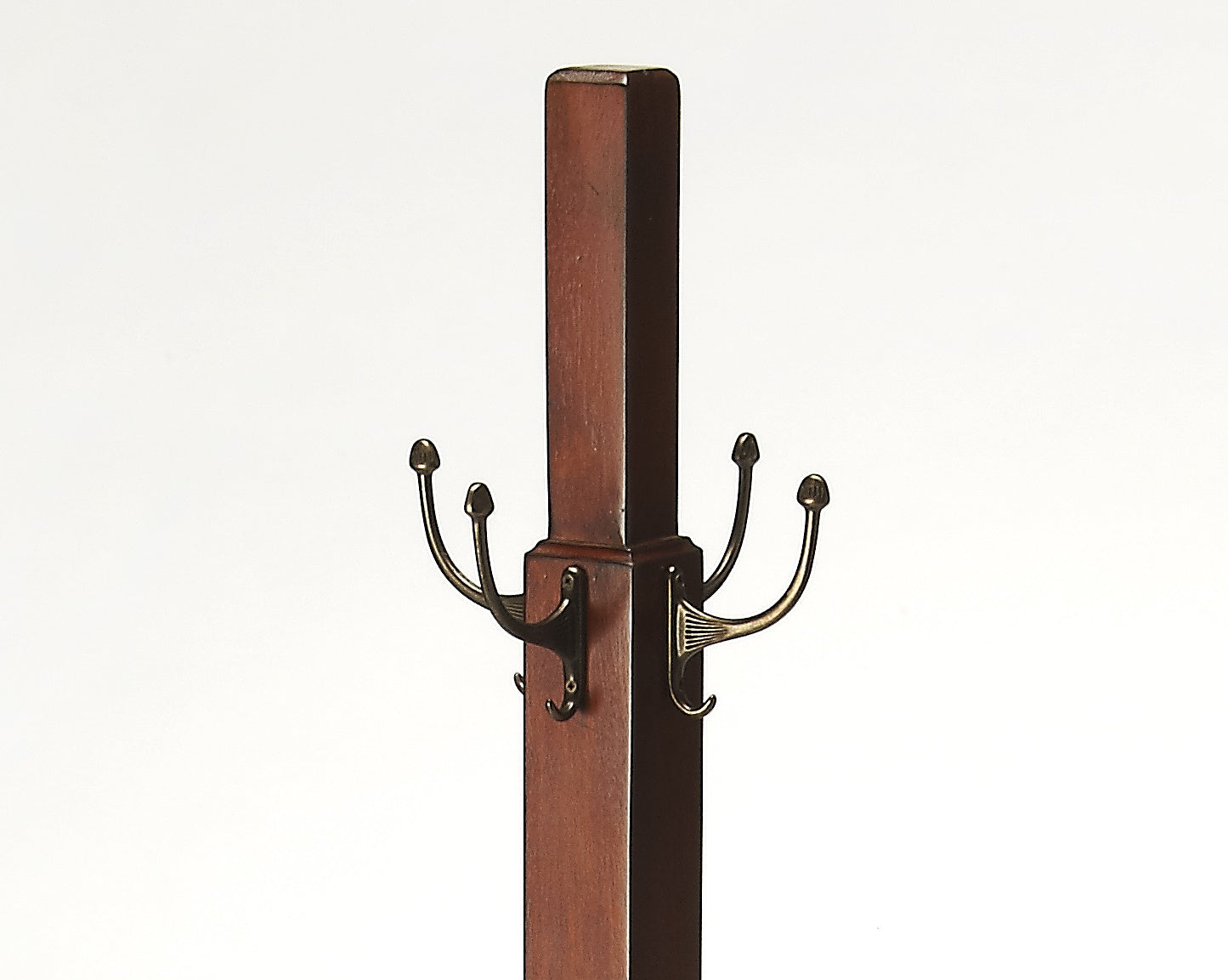 Butler Specialty Company Webster 68.5 in. H Wood and Metal Freestanding 8 Double Hook Coat Rack, Medium Brown