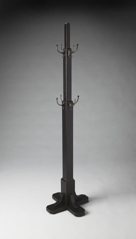 Butler Specialty Company Webster 68.5 in. H Wood and Metal Freestanding 8 Double Hook Coat Rack, Black