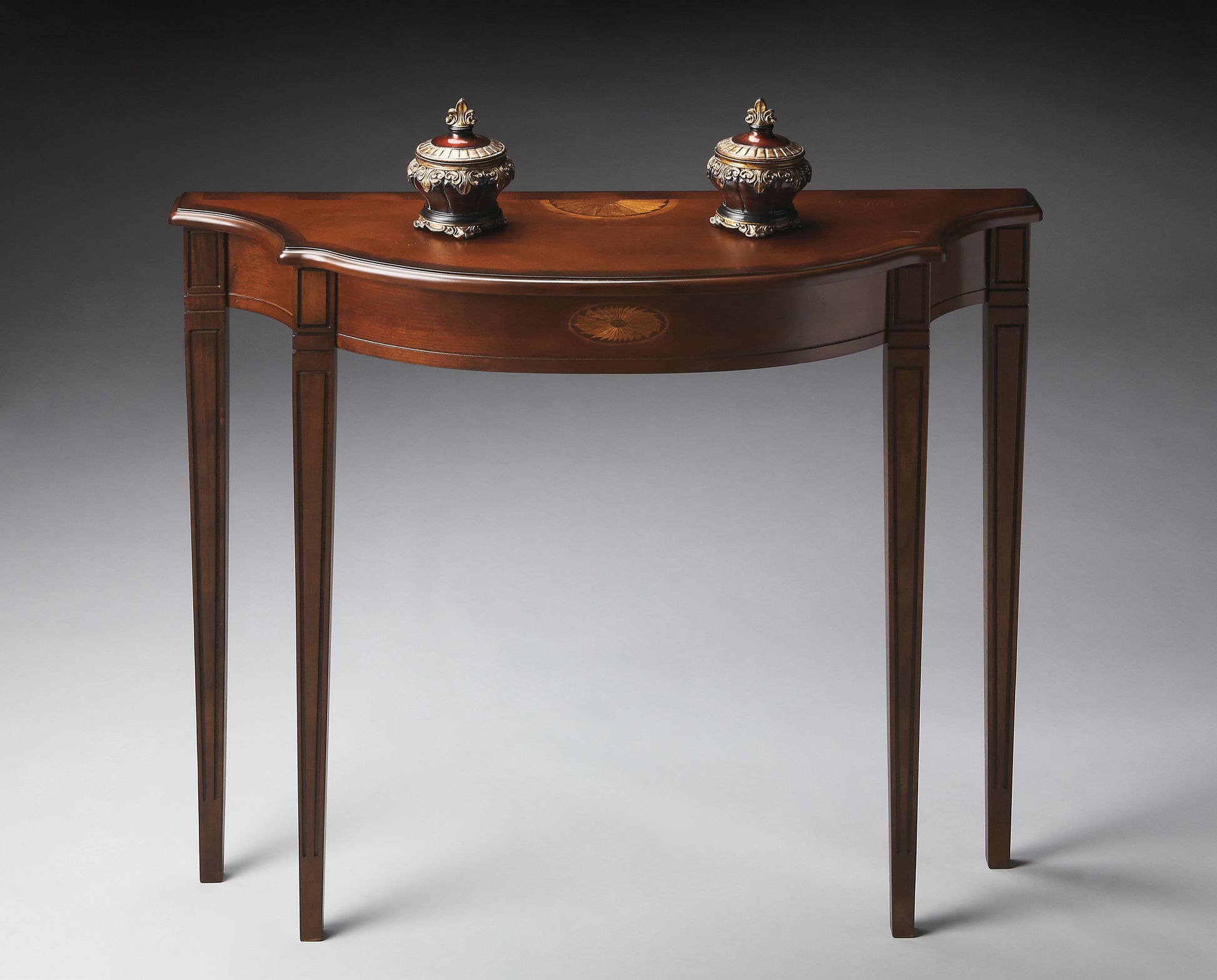 Butler Specialty Company Chester 36 in. W Demilune Wood Console Table, Dark Brown