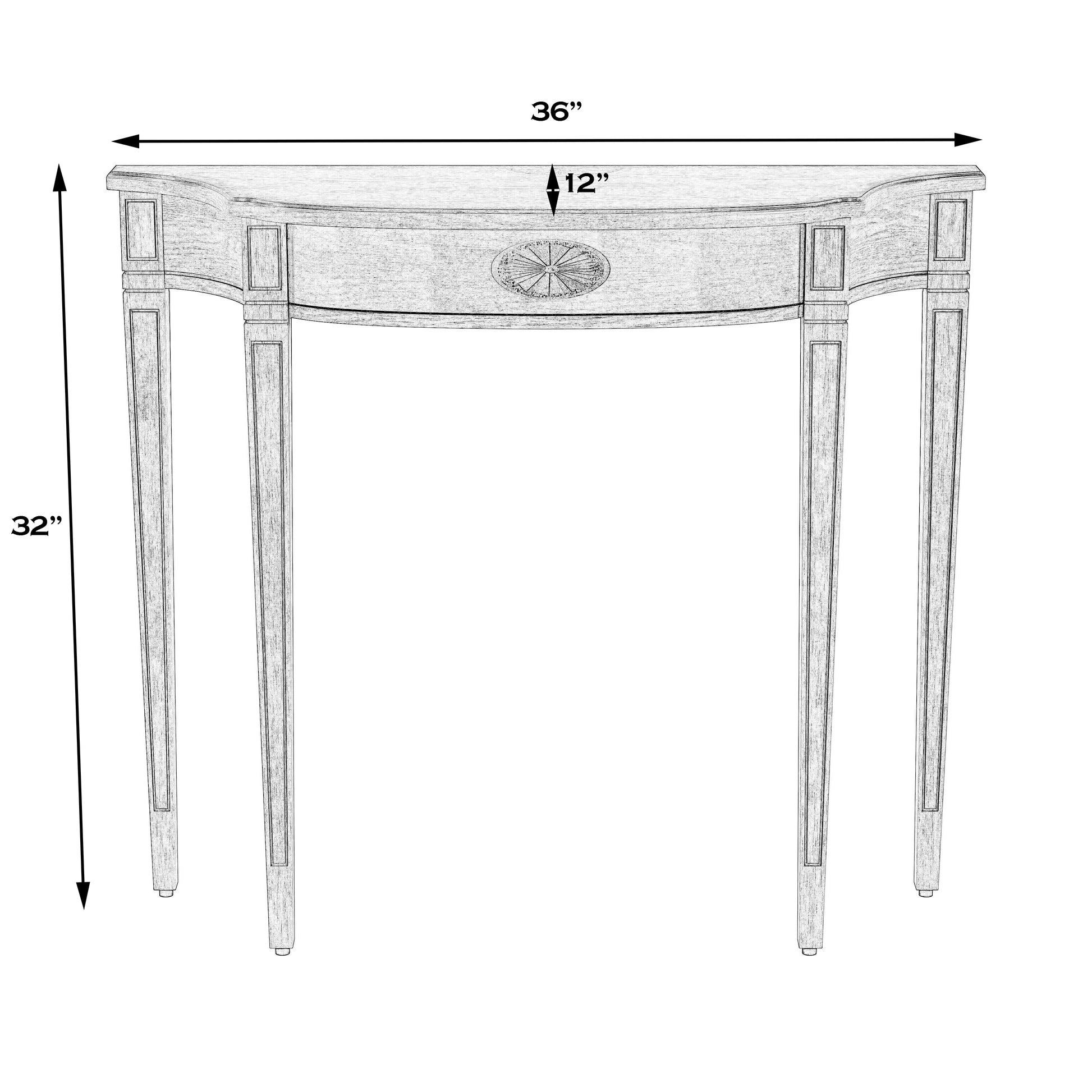 Butler Specialty Company Chester 36 in. W Demilune Wood Console Table, Dark Brown