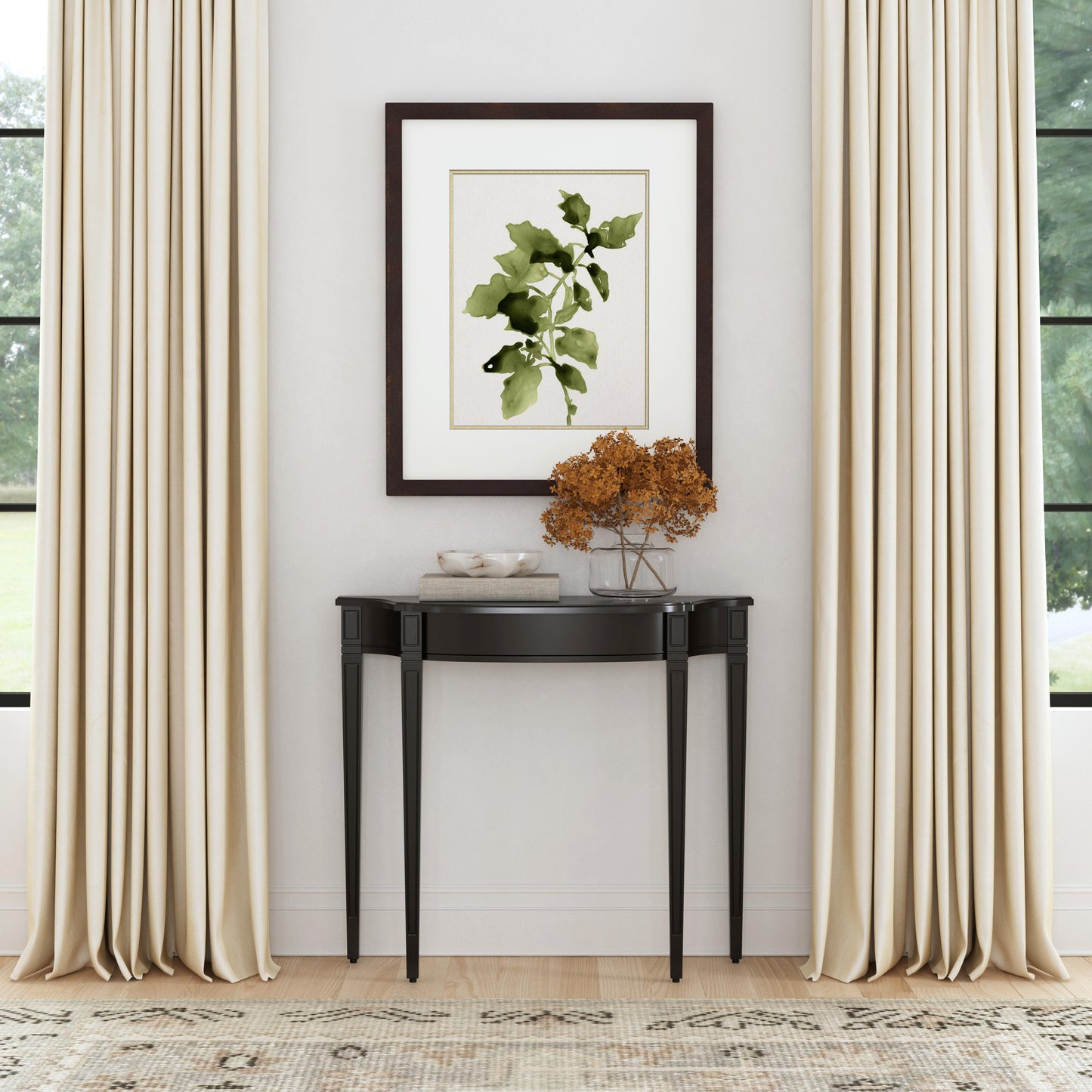 Butler Specialty Company Chester 36 in. W Demilune Wood Console Table, Black
