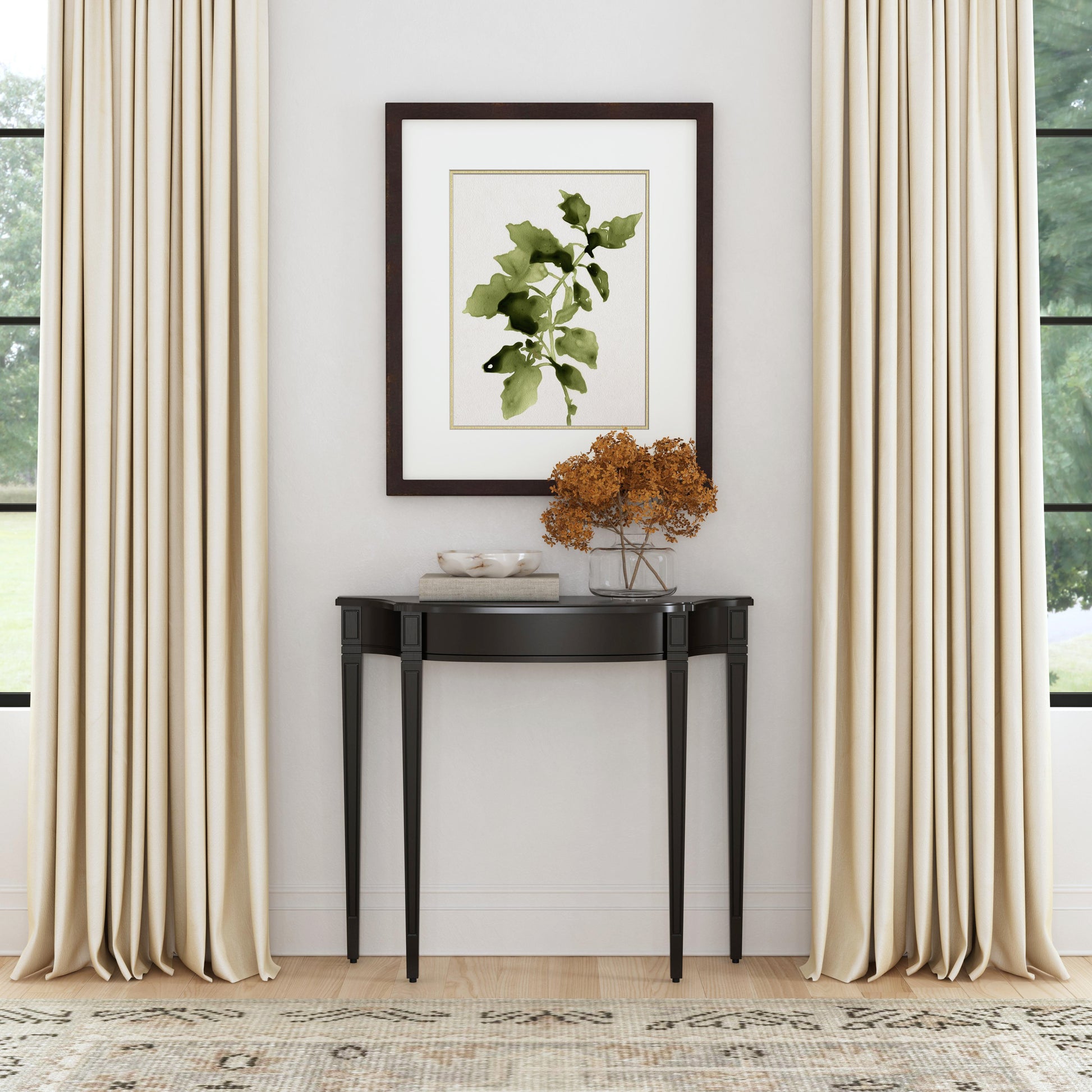 Butler Specialty Company Chester 36 in. W Demilune Wood Console Table, Black