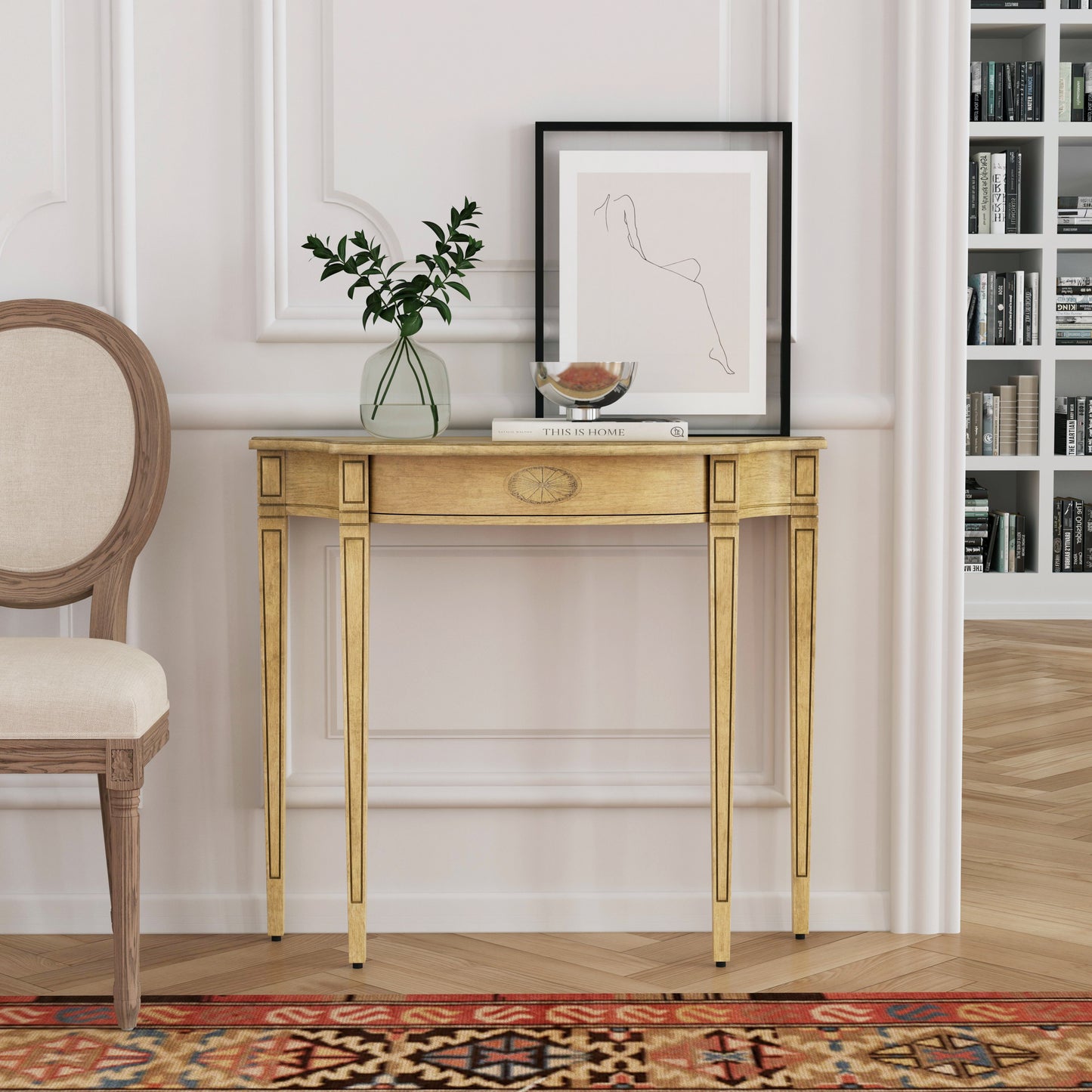 Butler Specialty Company Chester 36 in. W Demilune Wood Console Table, Beige