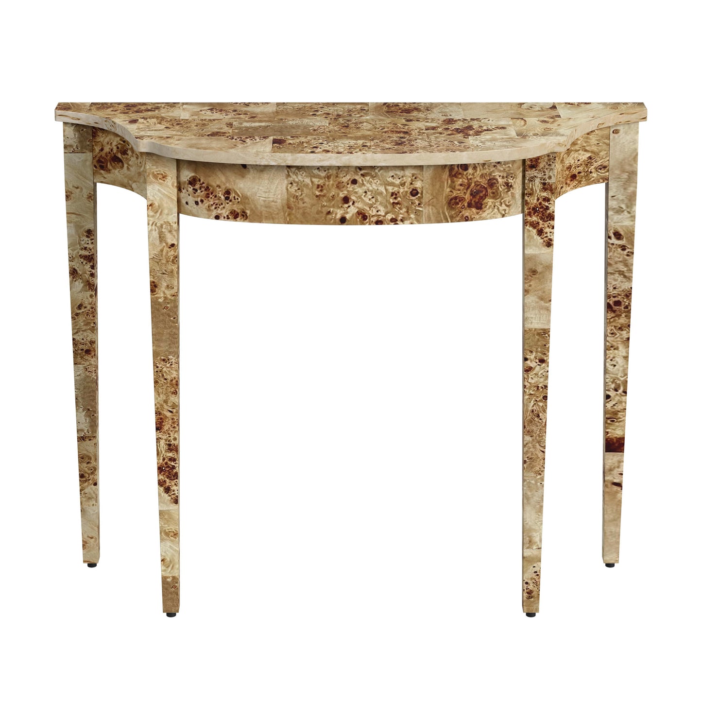 Butler Specialty Company Chester 36 in. W Demilune Burl Wood Console Table, Light Brown