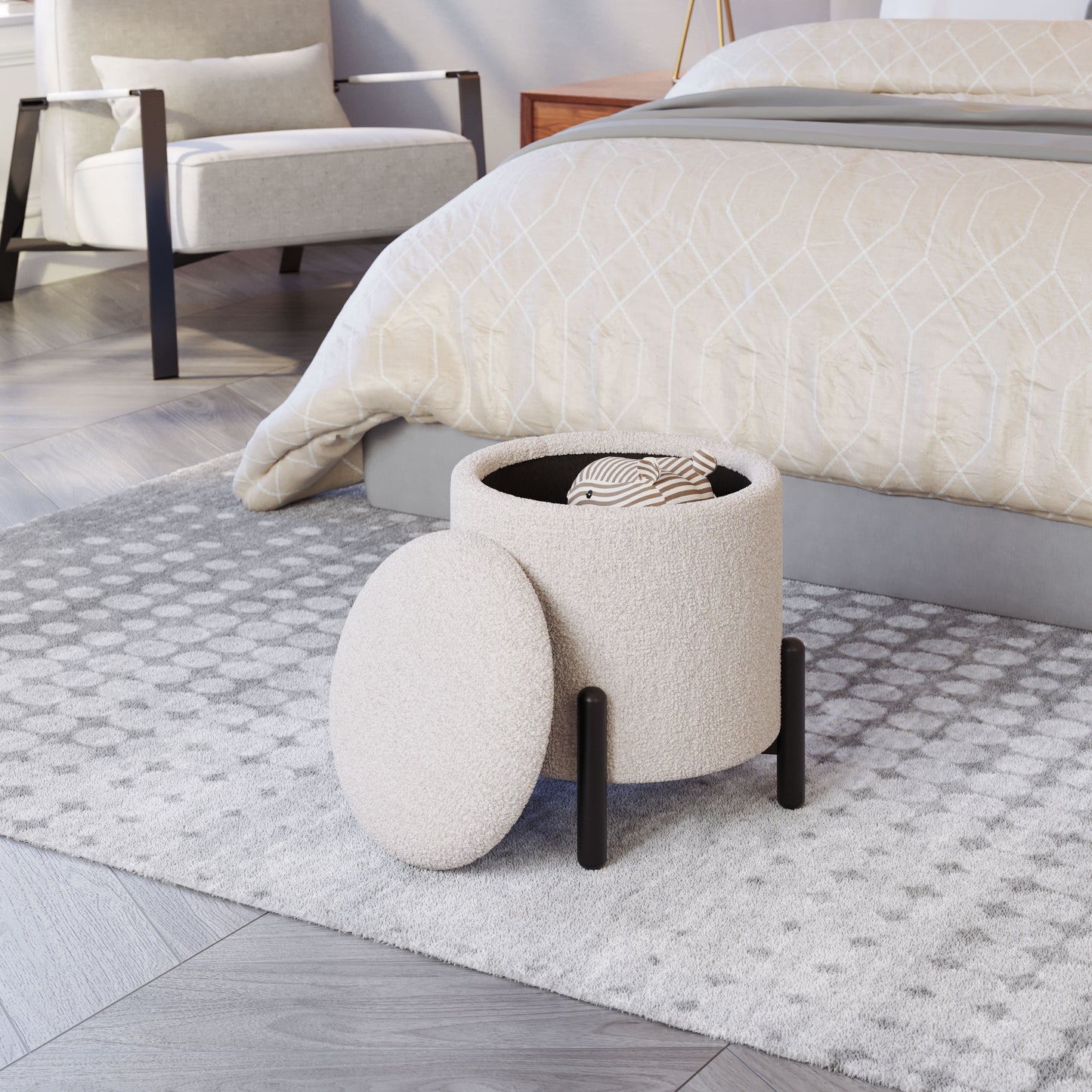 Calistoga Ottoman Ivory
