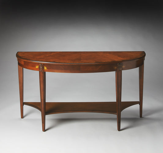 Butler Specialty Company Astor 54"W Demilune Console Table, Medium Brown
