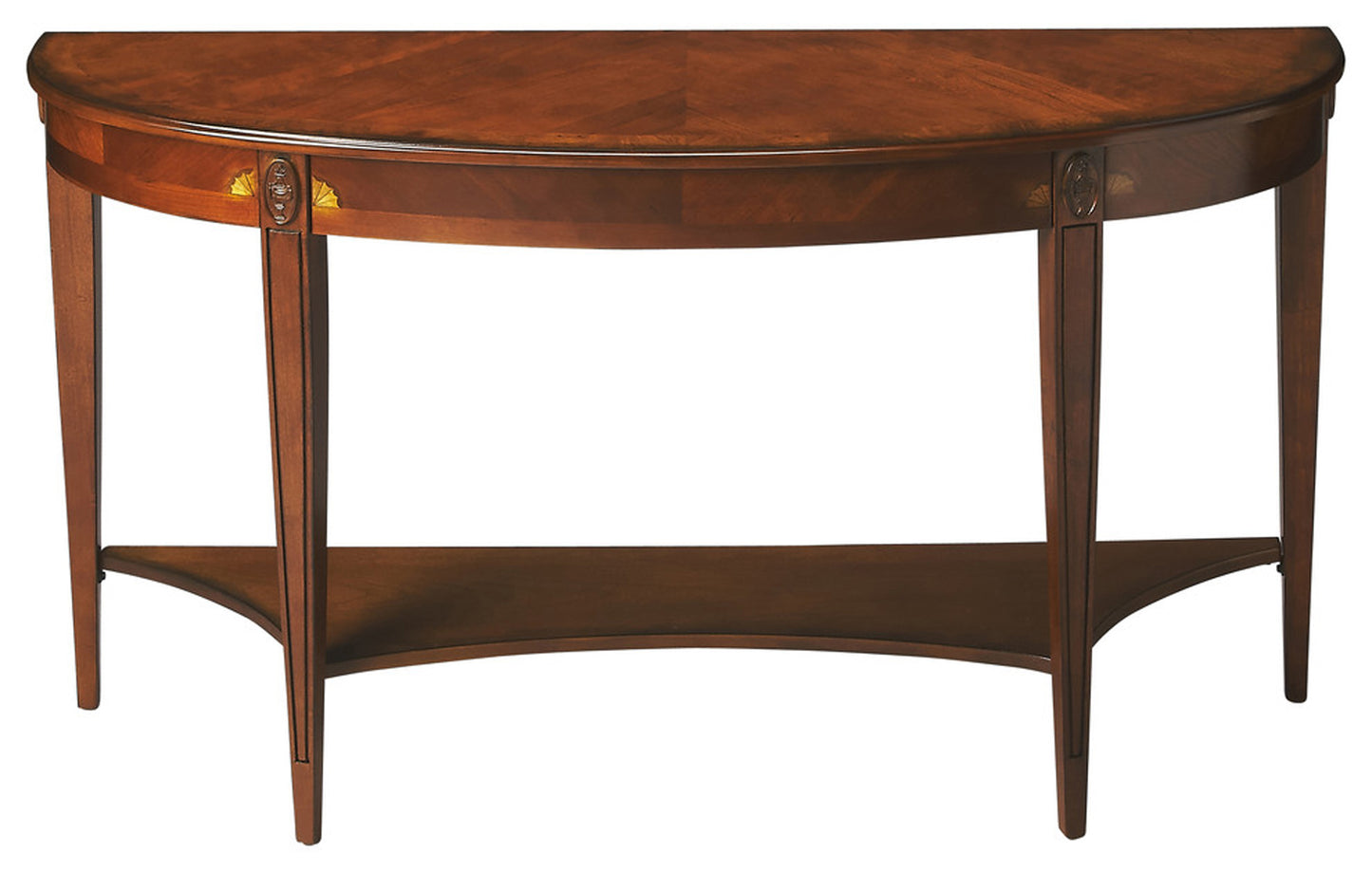 Butler Specialty Company Astor 54"W Demilune Console Table, Medium Brown