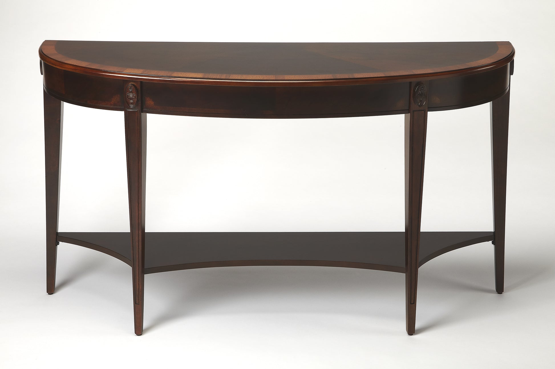 Butler Specialty Company Astor 54"W Demilune Console Table, Dark Brown