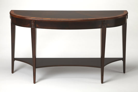Butler Specialty Company Astor 54"W Demilune Console Table, Dark Brown