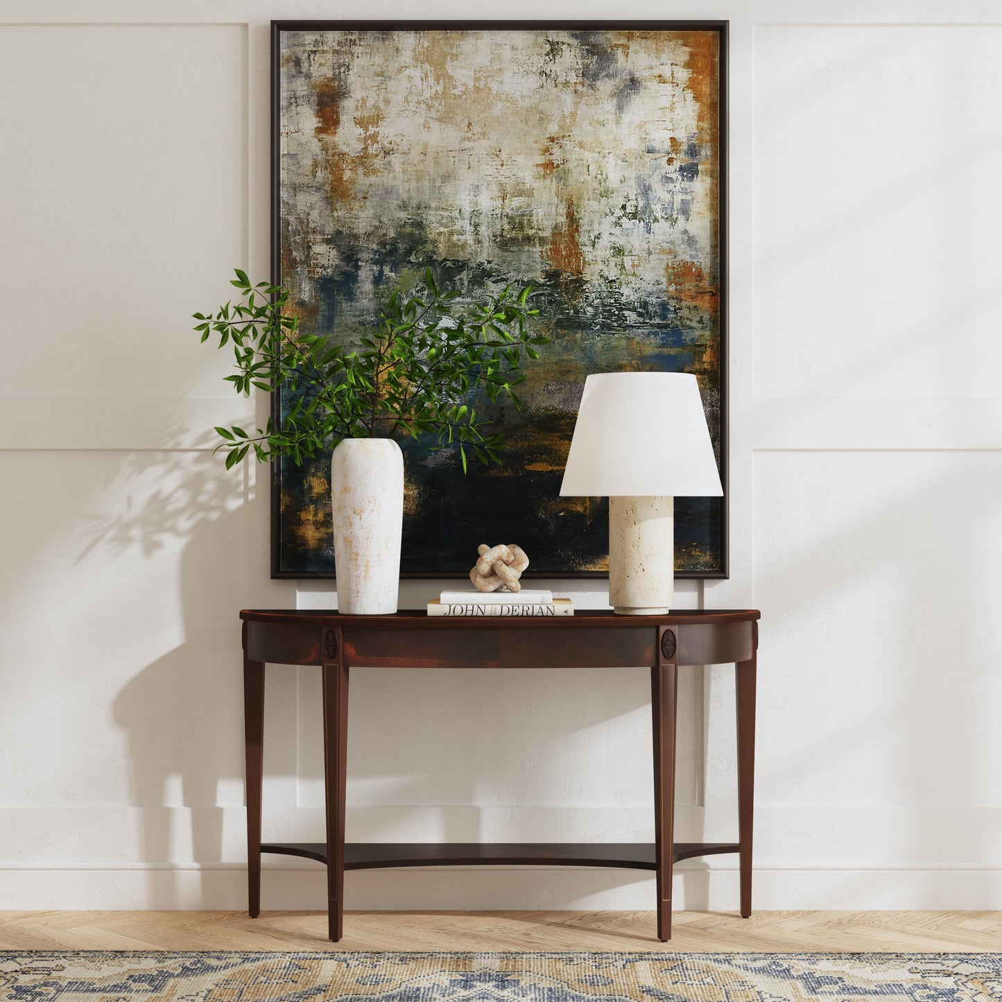 Butler Specialty Company Astor 54"W Demilune Console Table, Dark Brown