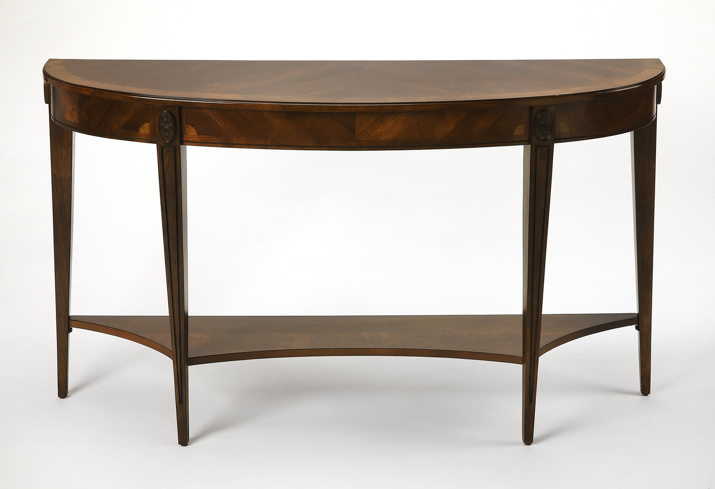 Butler Specialty Company Astor 54"W Demilune Console Table, Dark Brown