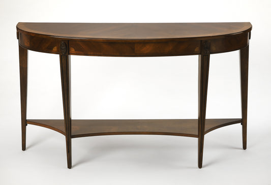 Butler Specialty Company Astor 54"W Demilune Console Table, Dark Brown