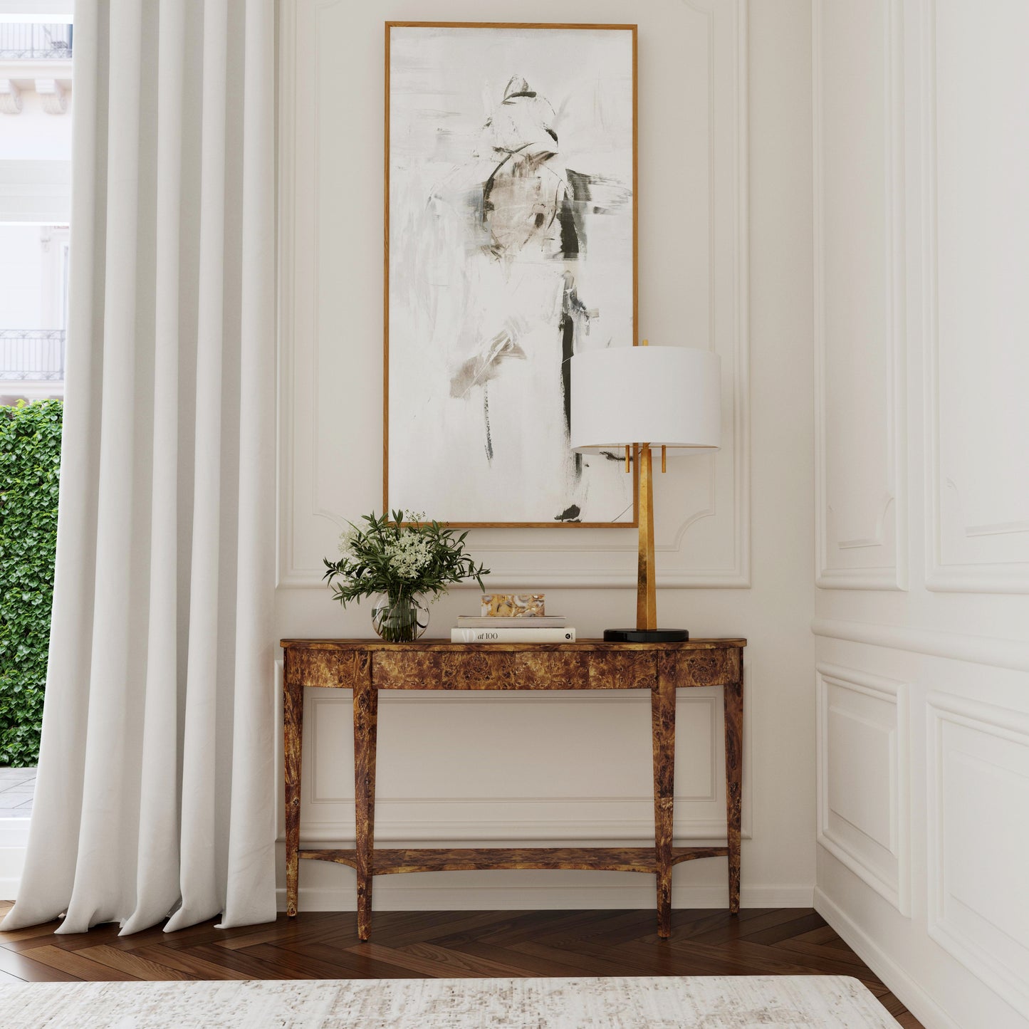 Butler Specialty Company Astor 54"W Demilune Console Table, Light Brown