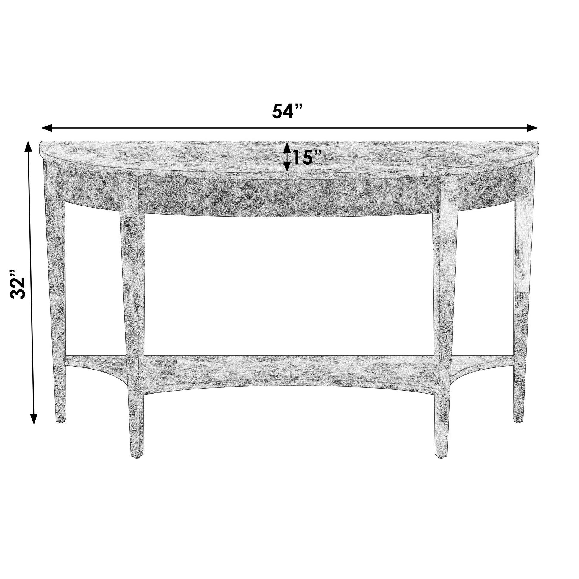 Butler Specialty Company Astor 54"W Demilune Console Table, Dark Brown