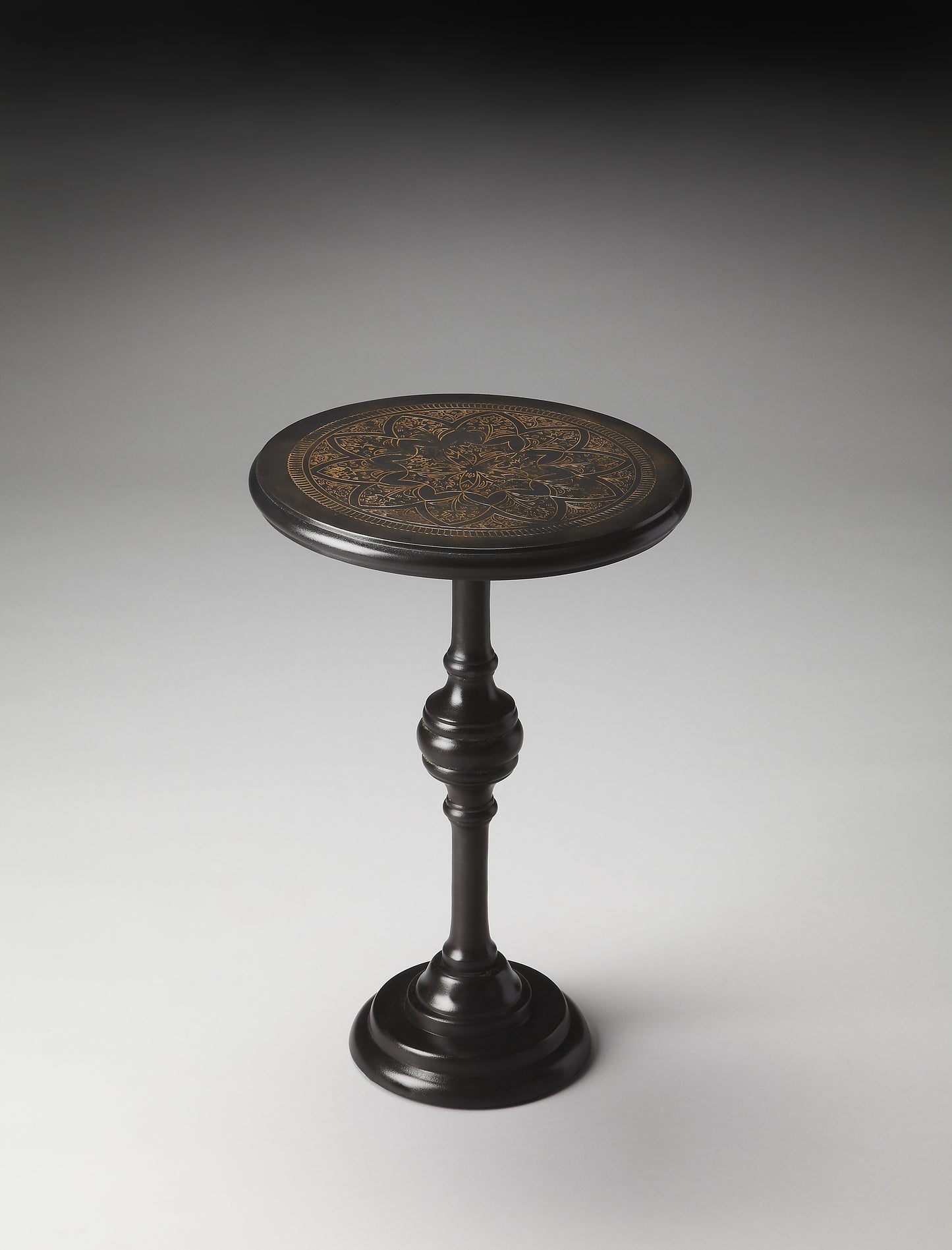 Butler Specialty Company Selma 15 in. W Round Metal Pedestal Side Table, Black