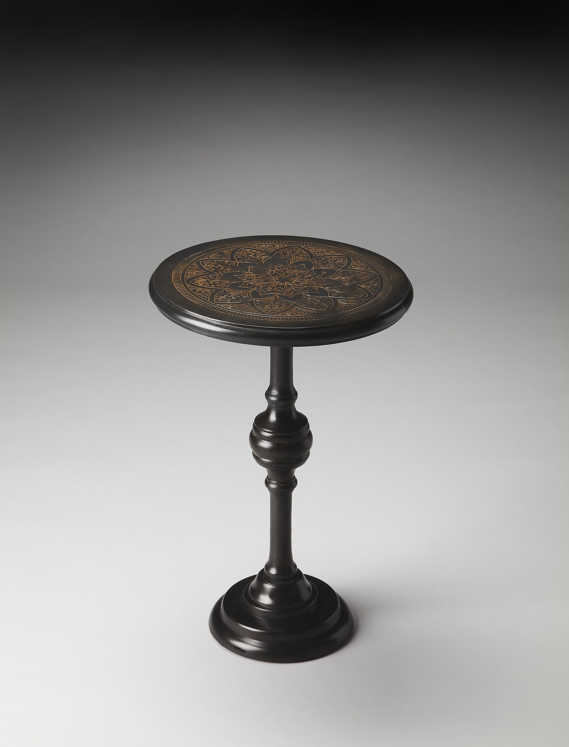 Butler Specialty Company Selma 15 in. W Round Metal Pedestal Side Table, Black