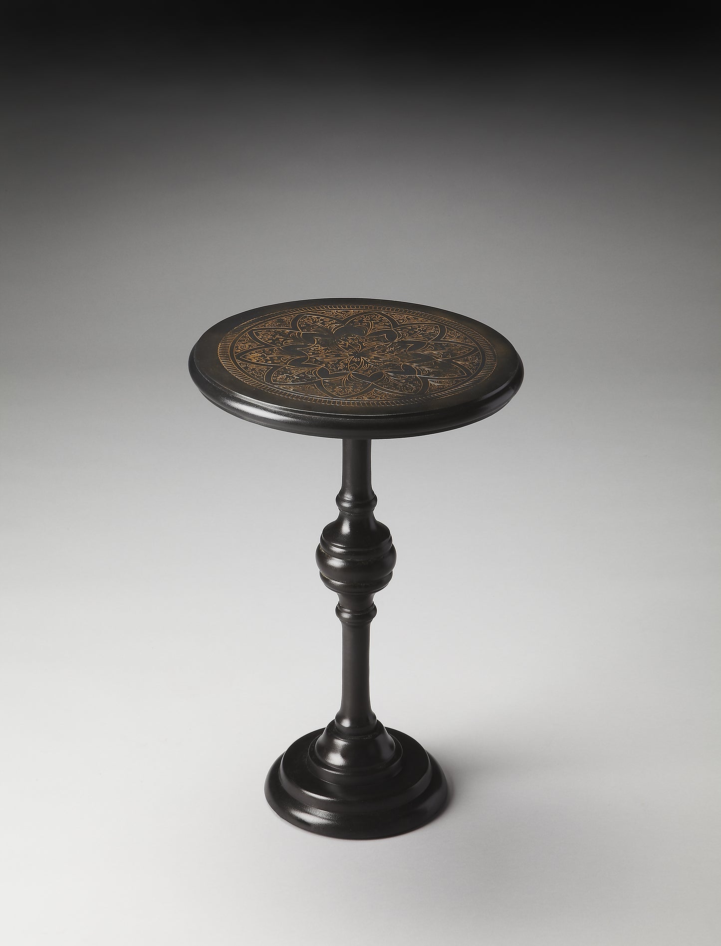Butler Specialty Company Selma 15 in. W Round Metal Pedestal Side Table, Black