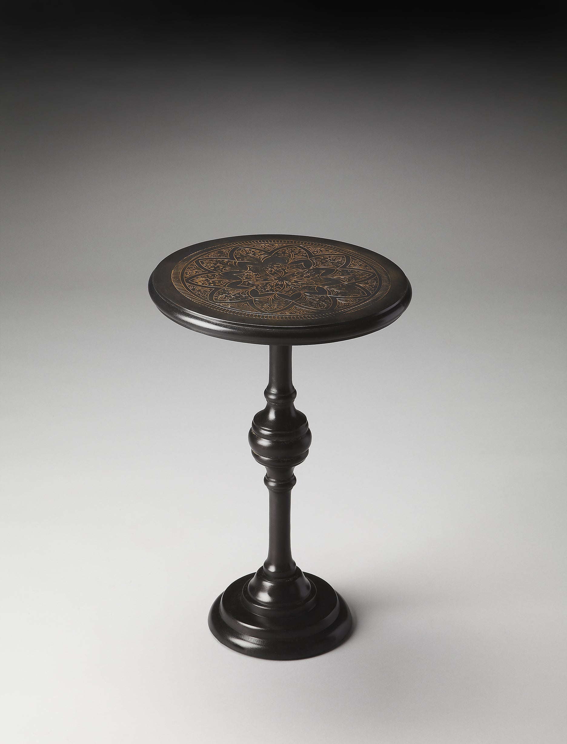 Butler Specialty Company Selma 15 in. W Round Metal Pedestal Side Table, Black