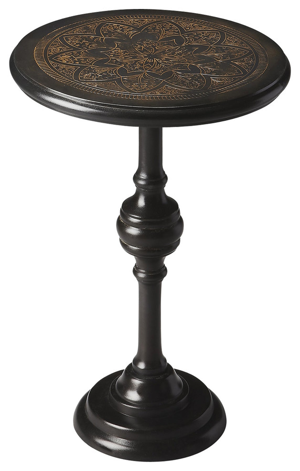 Butler Specialty Company Selma 15 in. W Round Metal Pedestal Side Table, Black