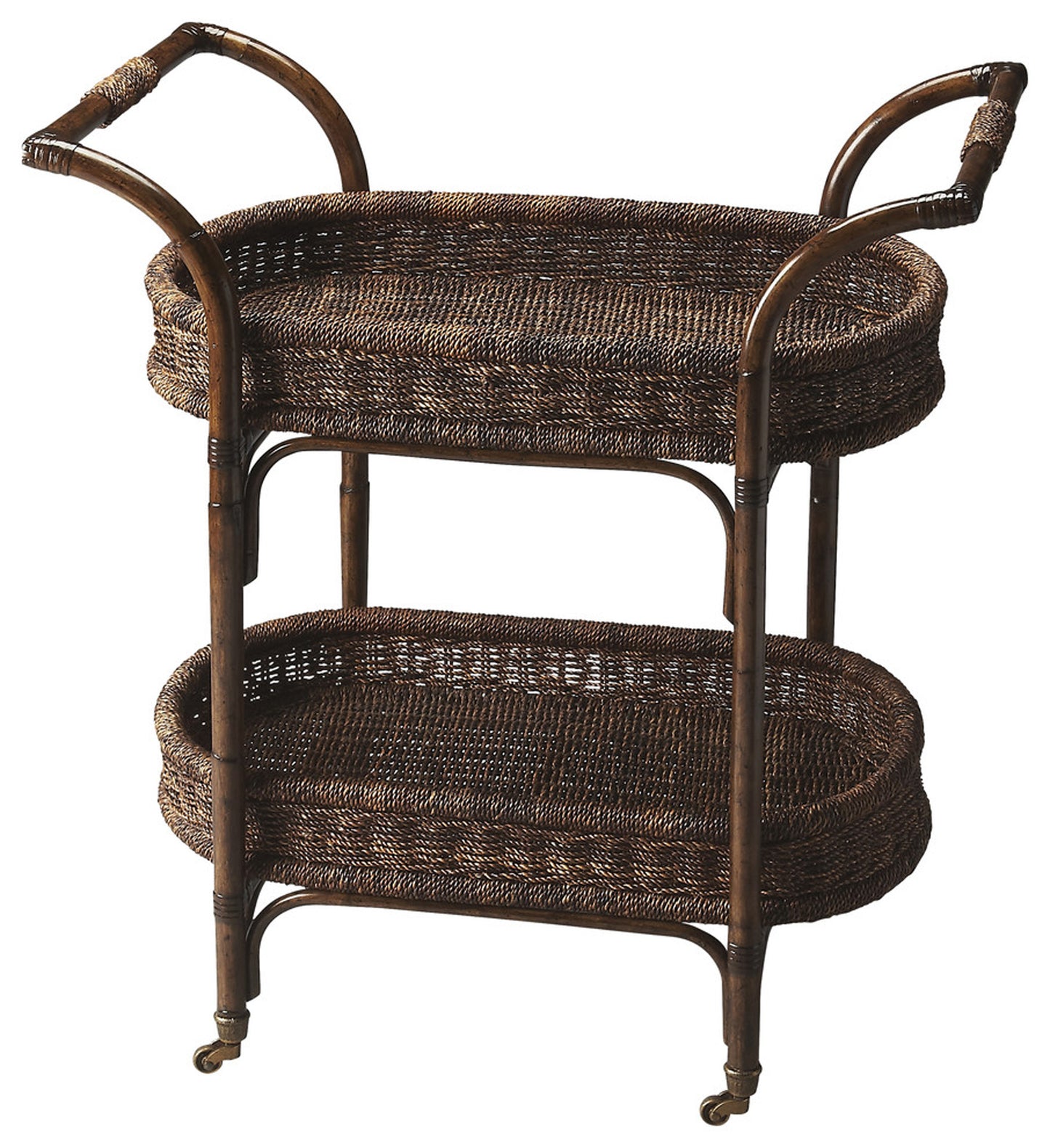 Fiji Rattan Bar Cart in Medium Brown 4230035