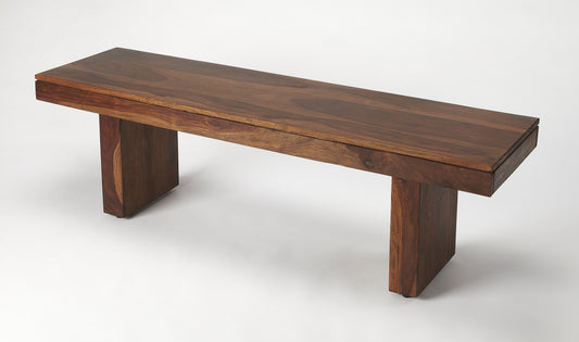 Butler Specialty Company Hewett 57 in. W Rectangular Solid Wood Accent Bench, Dark Brown