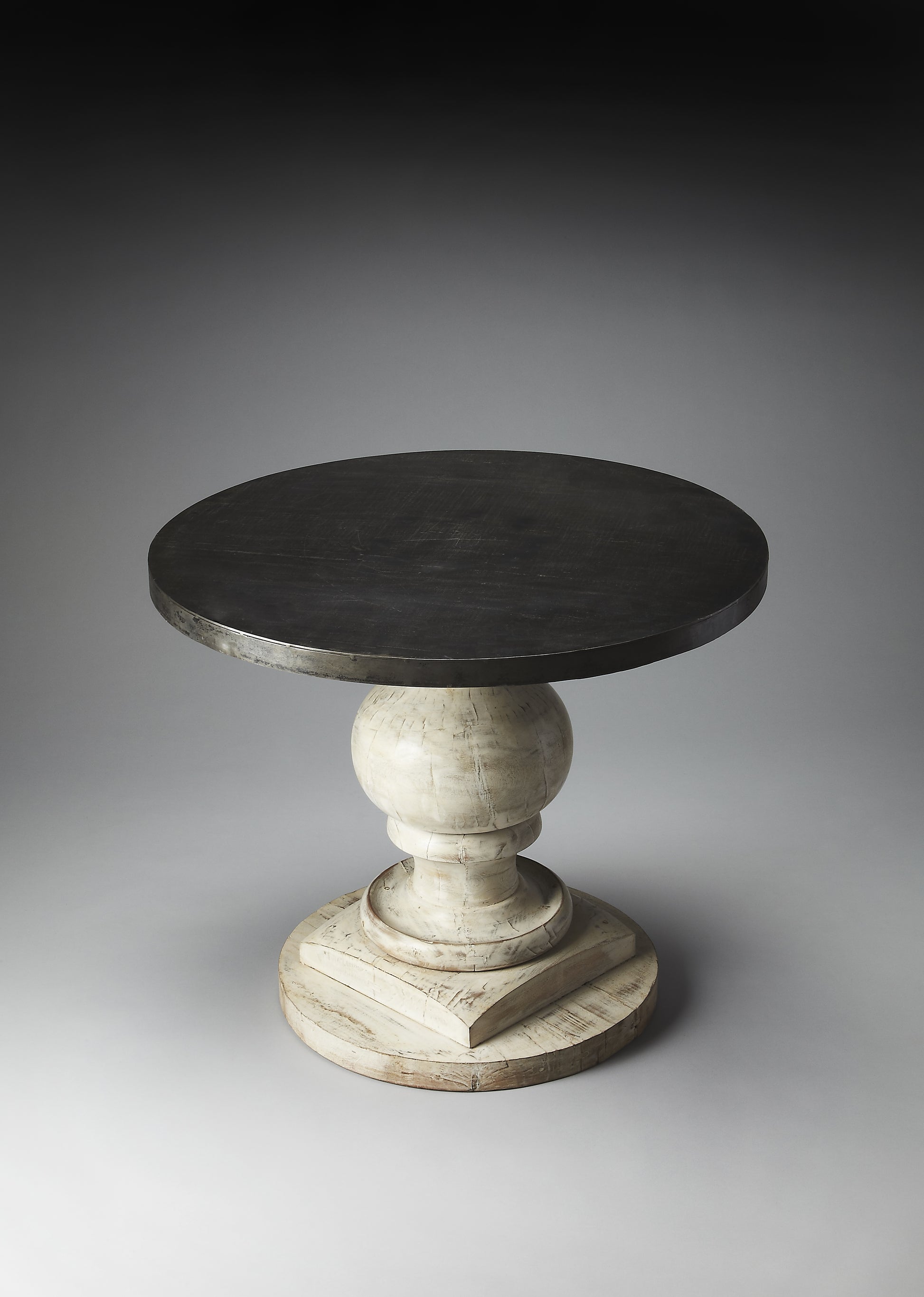 Butler Specialty Company Pompei 36 in. W Round Metal and Wood Pedestal Foyer Table, Multi-Color