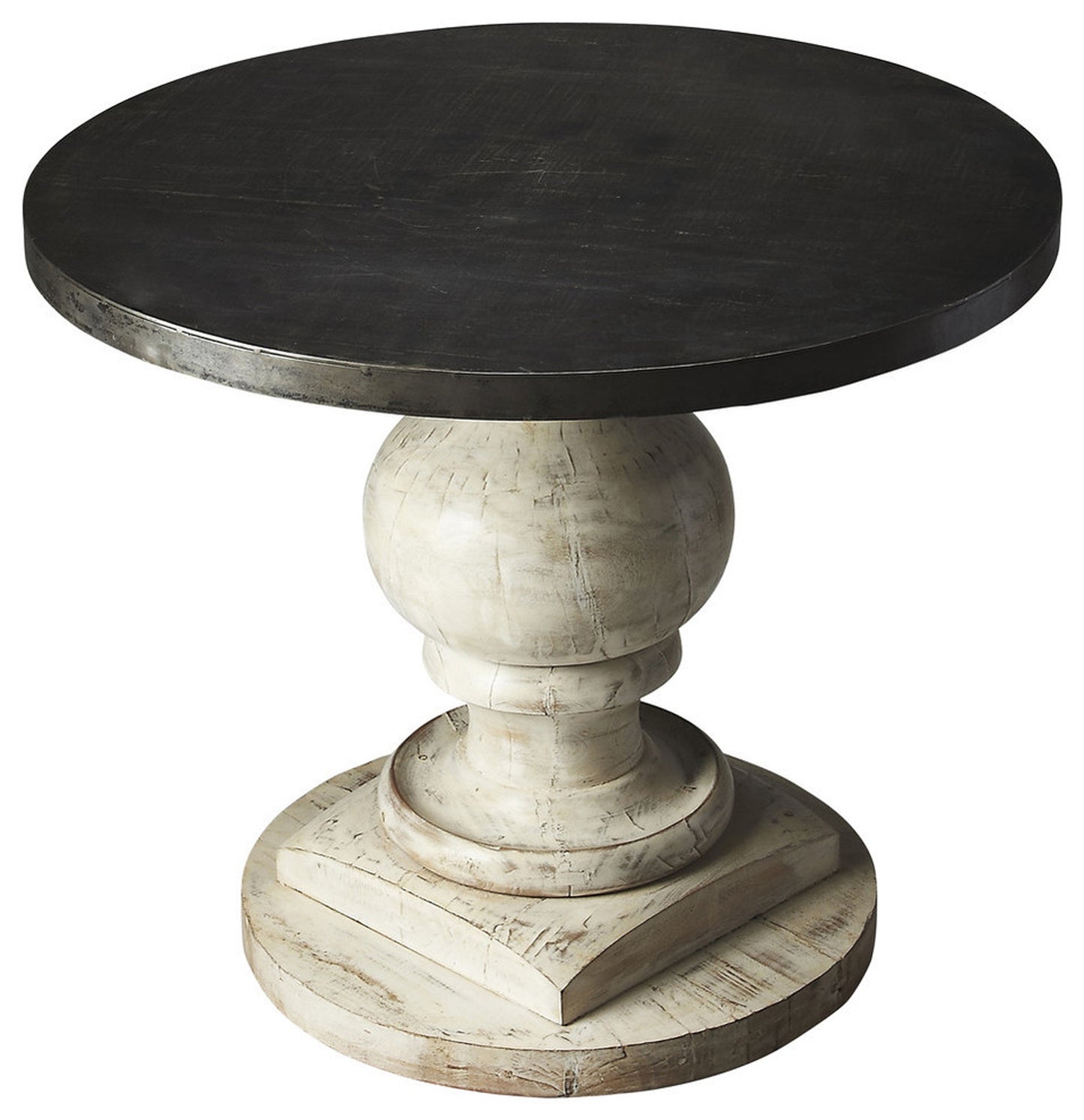 Butler Specialty Company Pompei 36 in. W Round Metal and Wood Pedestal Foyer Table, Multi-Color