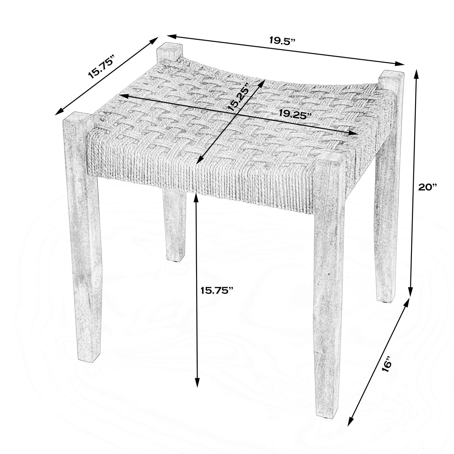 Garner Woven Jute Accent Stool in Natural 4269312