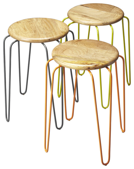 Easton Wood & Iron Stackable 19" Stools in Multi-Color 4270330