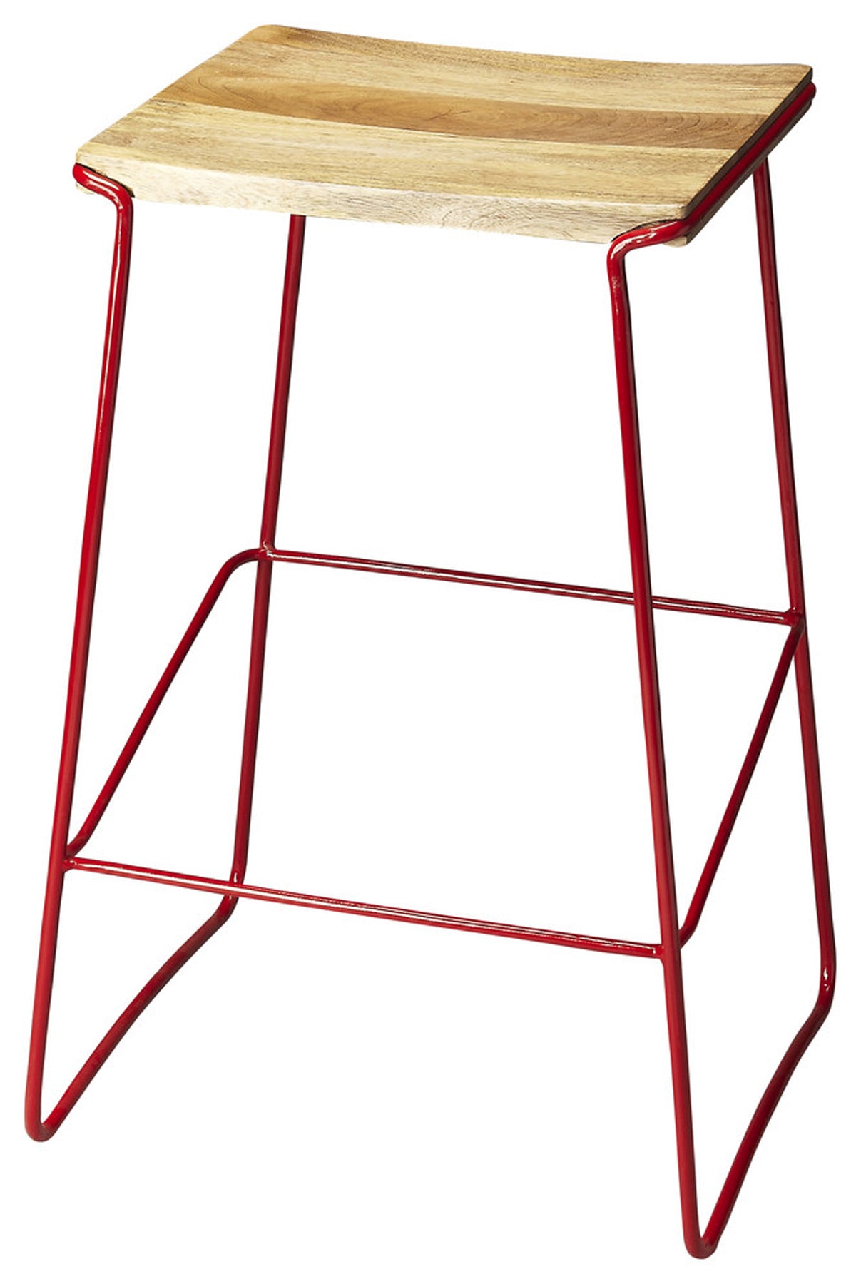 Parrish Wood & Metal 31" Bar Stool in Red 4271293
