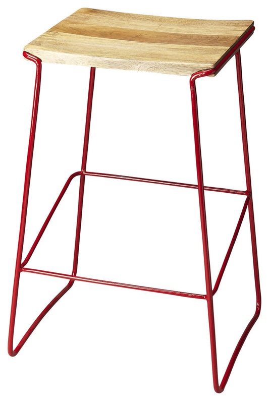 Parrish Wood & Metal 31" Bar Stool in Red 4271293