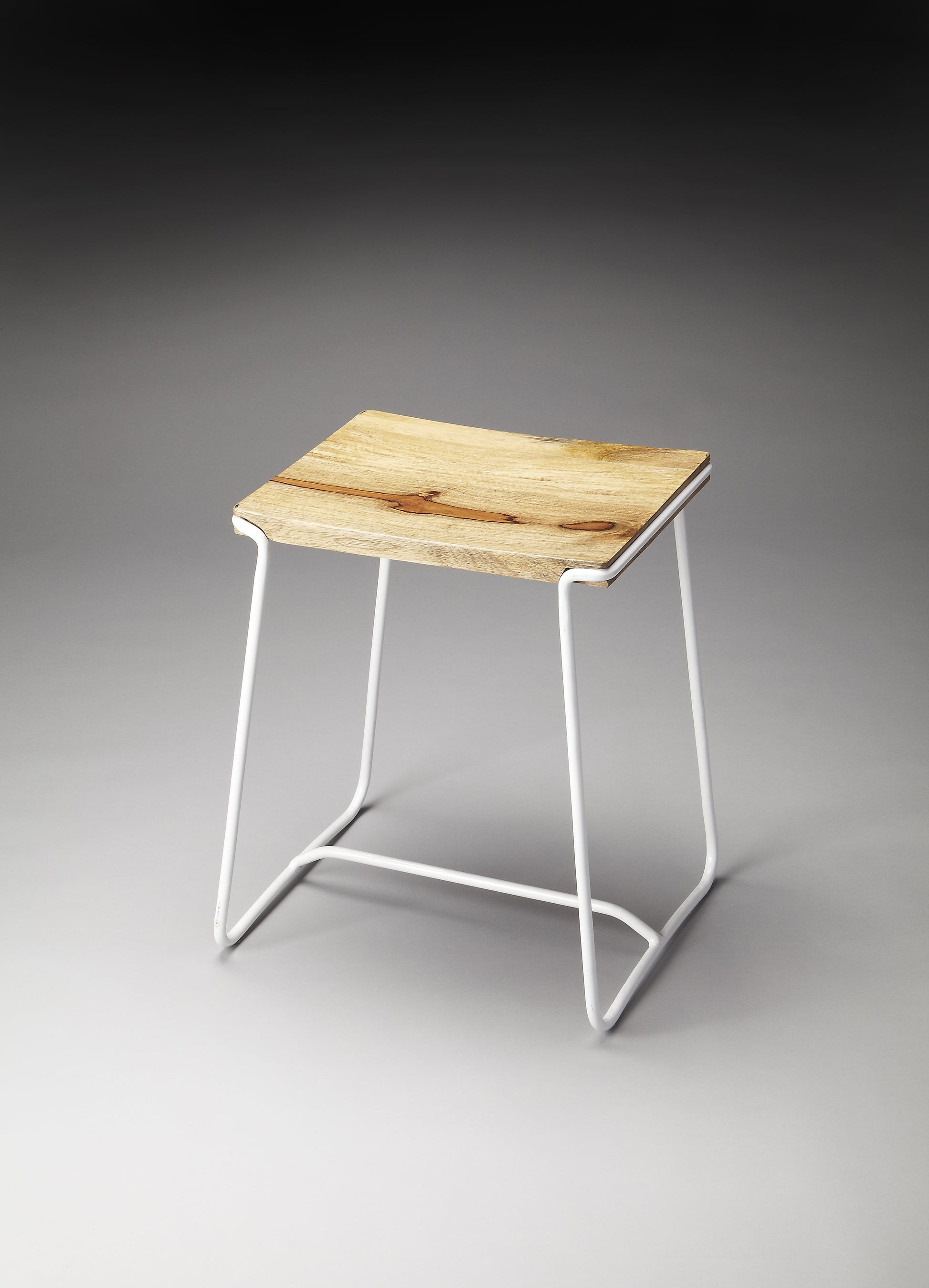 Butler Specialty Company Parrish 21.5 in. Seat Height Wood and Metal Counter Stool, White