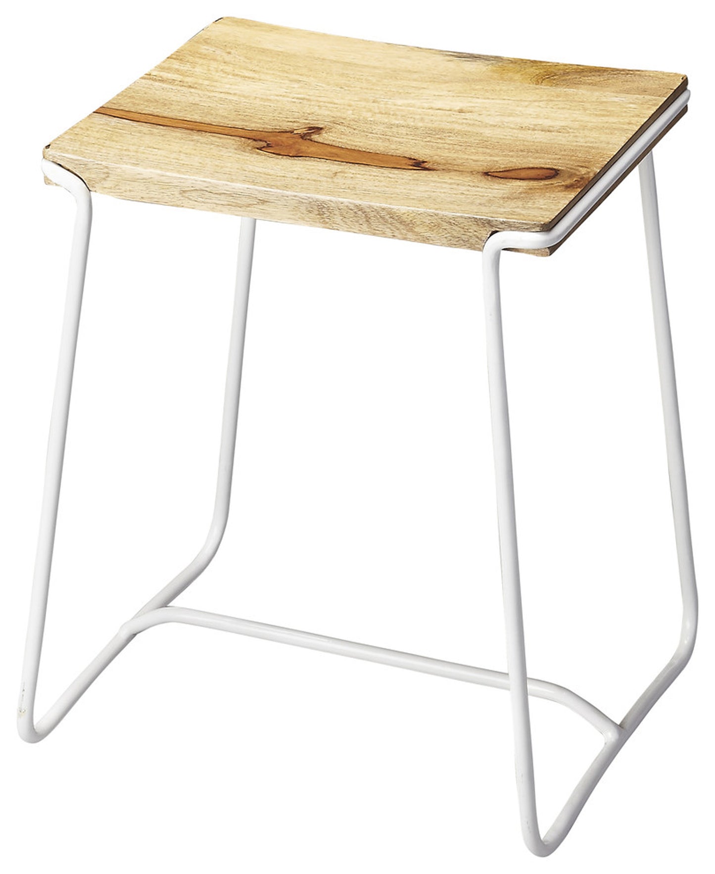 Butler Specialty Company Parrish 21.5 in. Seat Height Wood and Metal Counter Stool, White