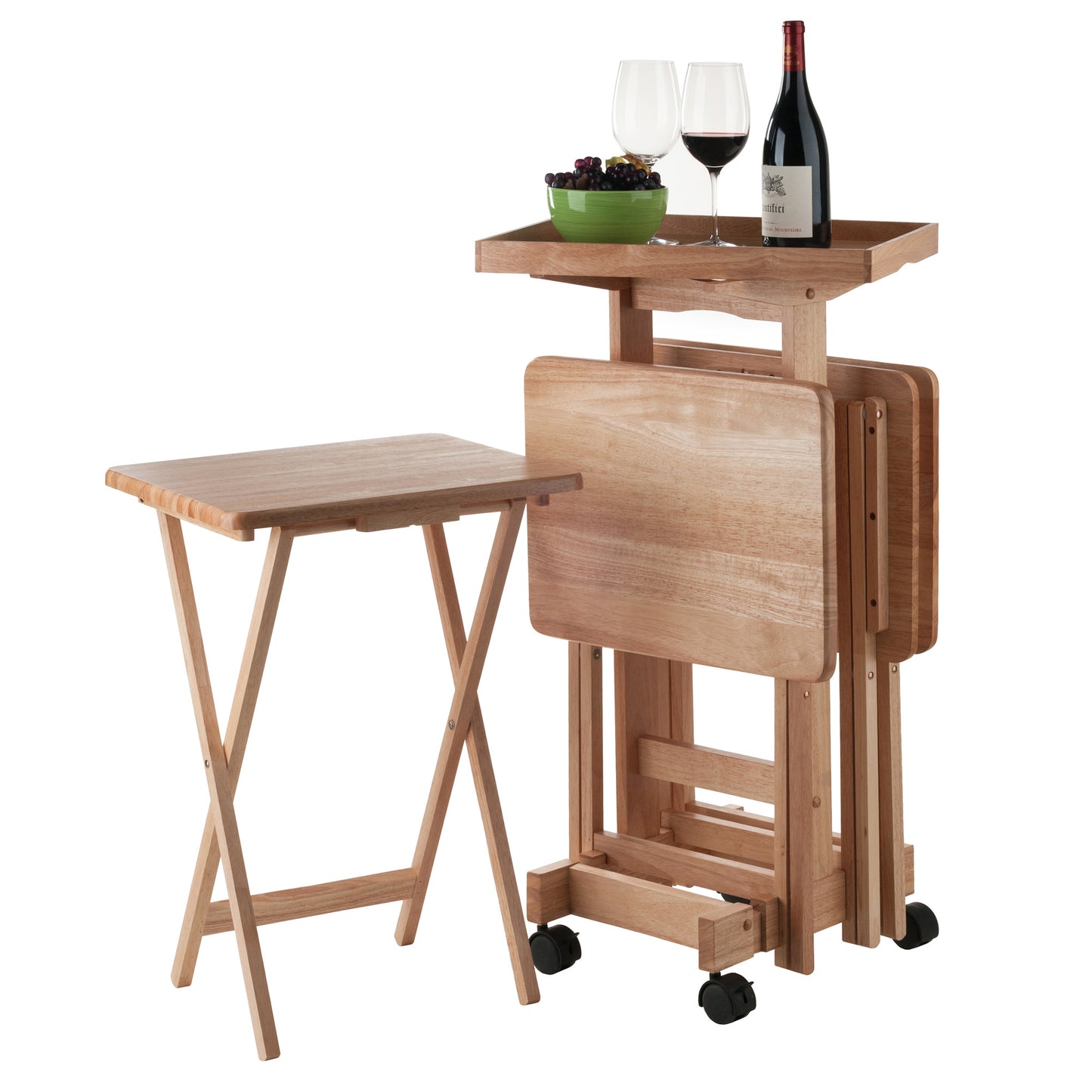 Isabelle 6-Pc Snack Table Set, Natural