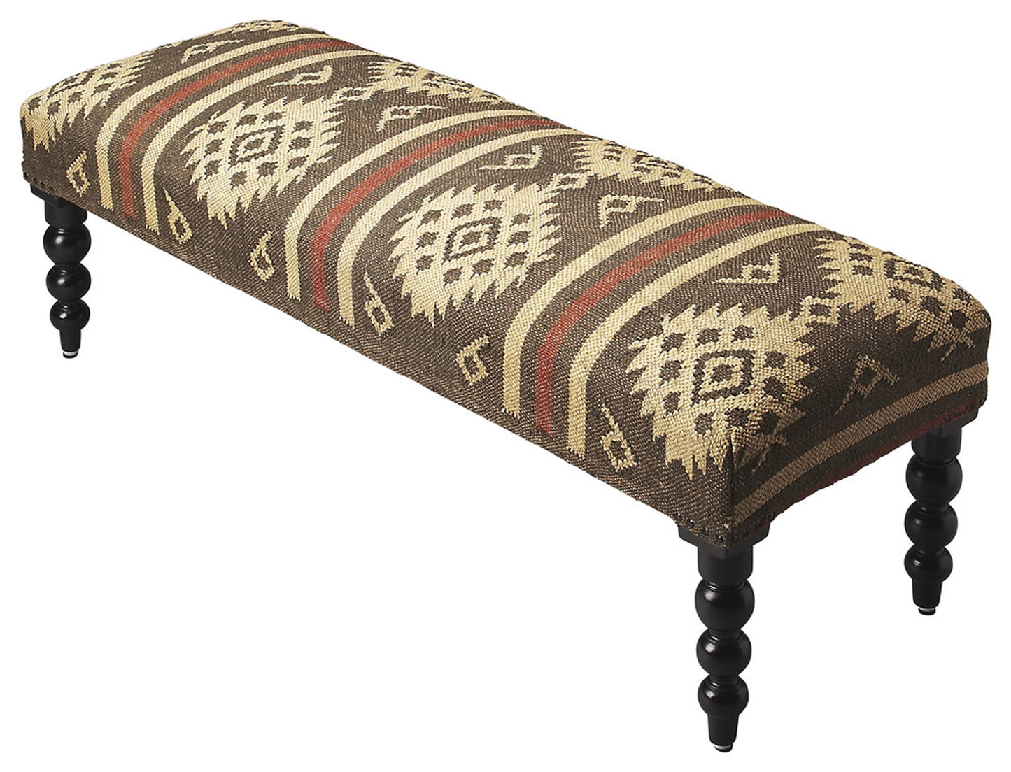 Butler Specialty Company Navajo 48 in. W Rectangular Jute Upholstered and Wood Bench, Assorted
