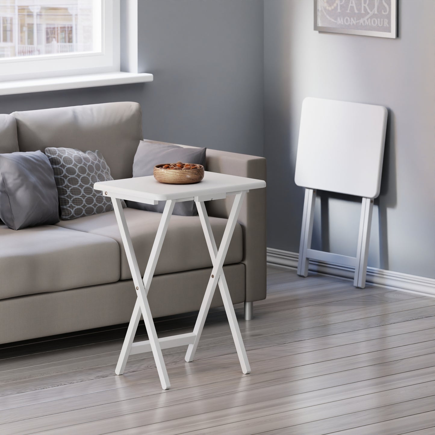 Alex 2-Pc Snack Tables, White