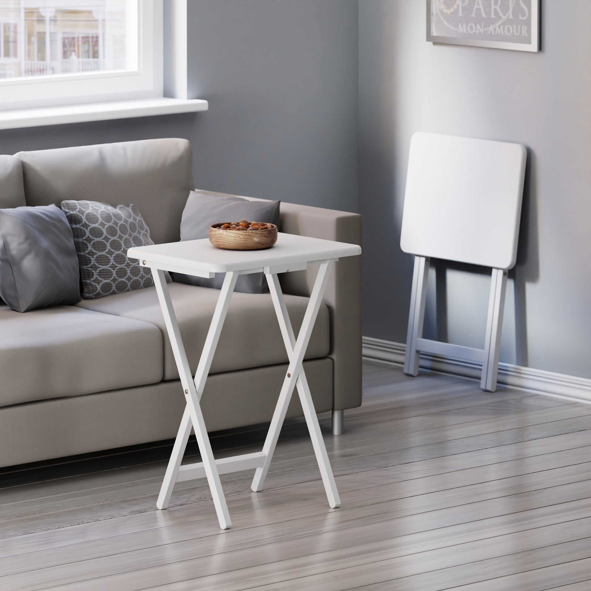 Alex 2-Pc Snack Tables, White