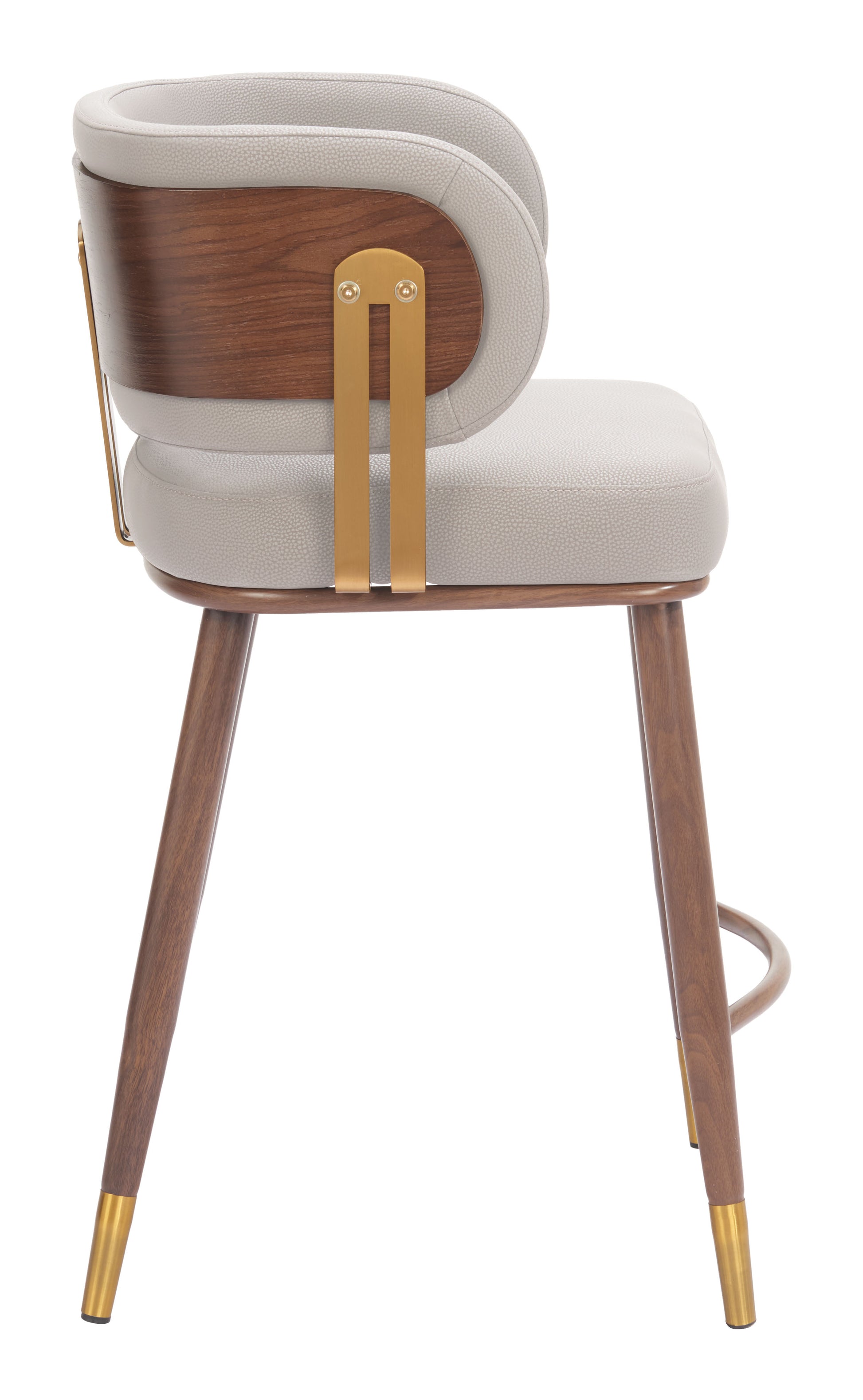 Brew Counter Stool Beige & Walnut - 2