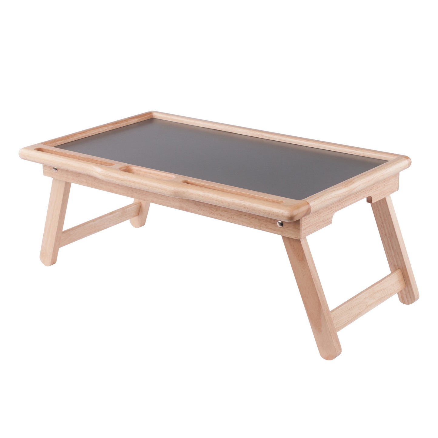 Arlo Breakfast Tray with Flip Top, Gray and Natural
