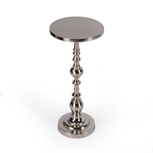 Butler Specialty Company Darien 10 in. W Round Pedestal Side Table, Silver