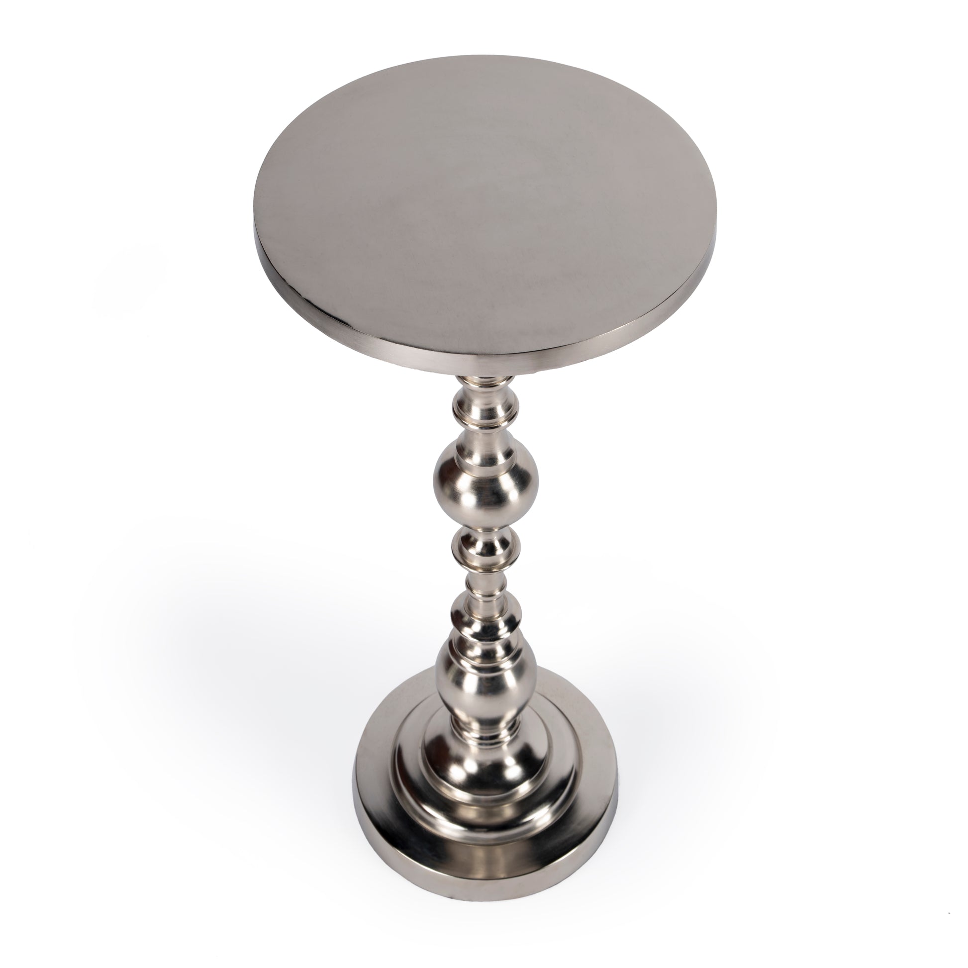 Butler Specialty Company Darien 10 in. W Round Pedestal Side Table, Silver