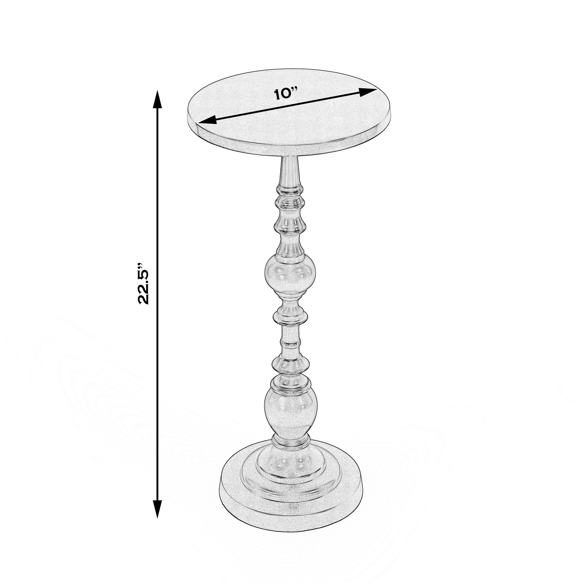 Butler Specialty Company Darien 10 in. W Round Pedestal Side Table, Silver