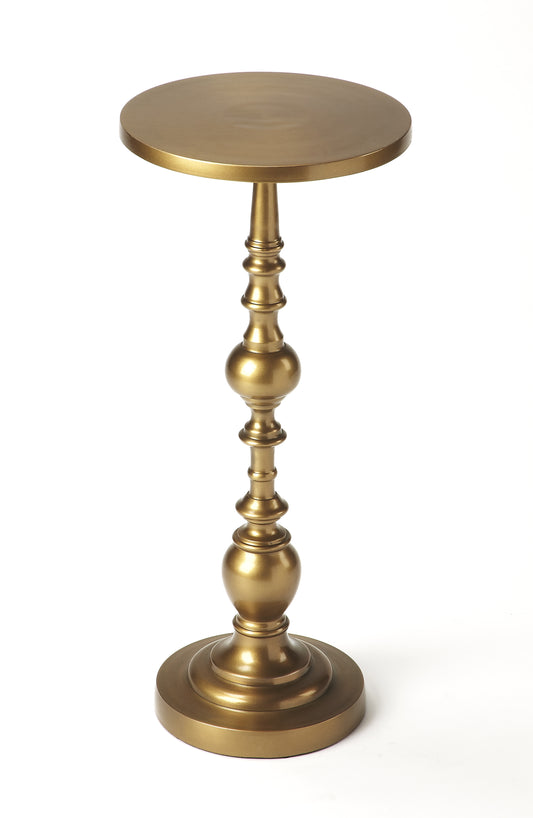 Butler Specialty Company Darien 10 in. W Round Pedestal Side Table, Gold