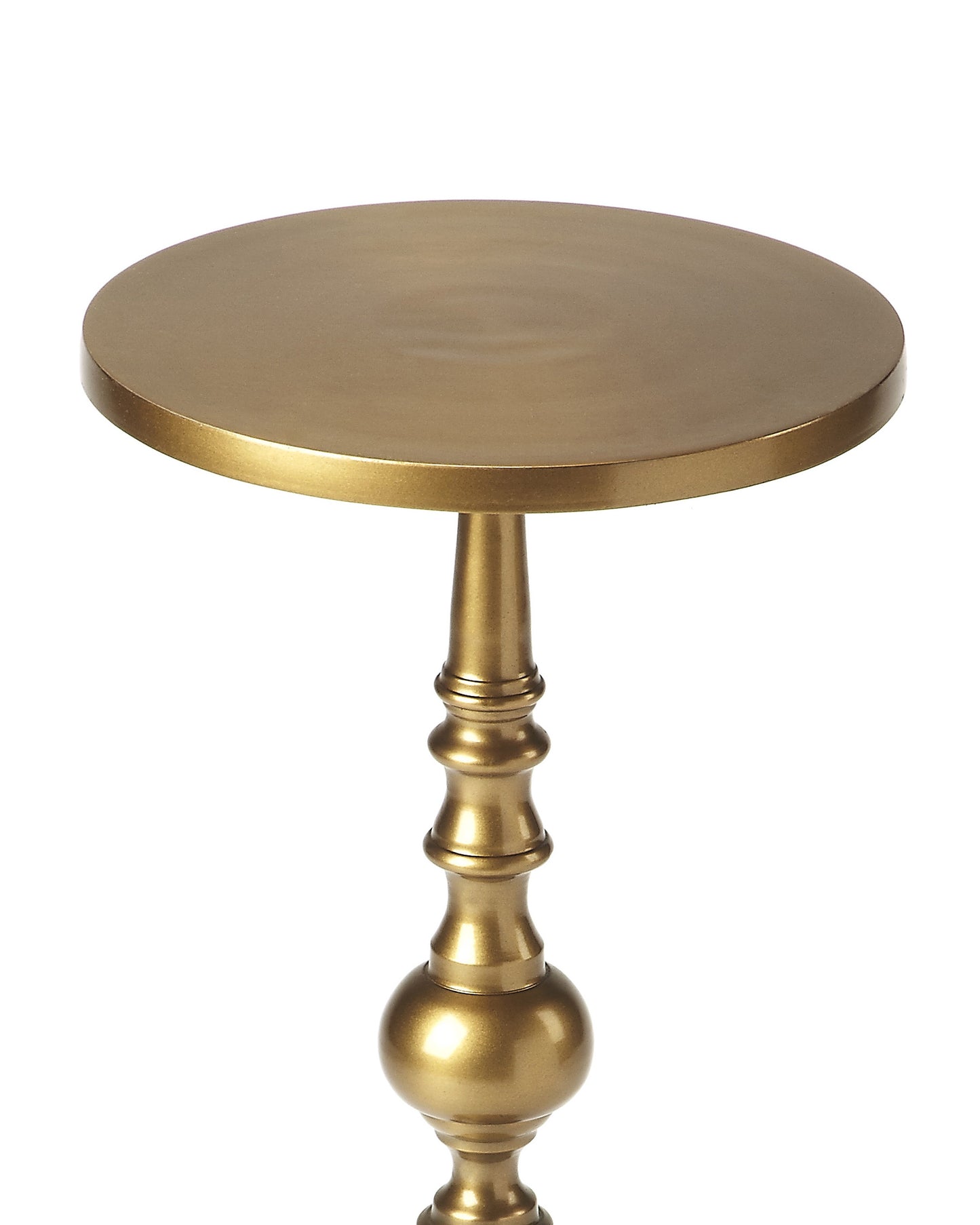 Butler Specialty Company Darien 10 in. W Round Pedestal Side Table, Gold