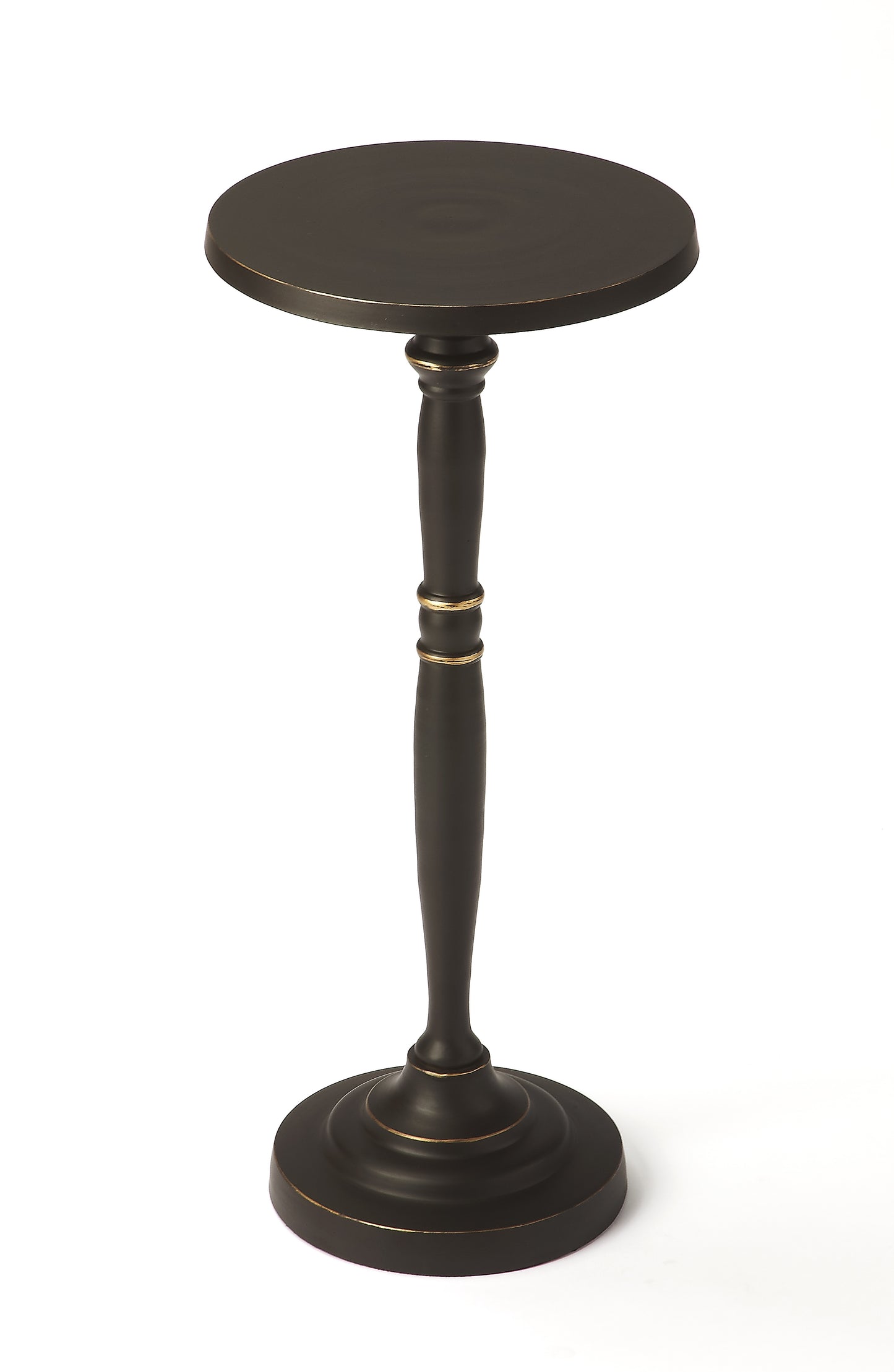Butler Specialty Company Langford  Indoor 10 in. W Round Metal Pedestal Base Side Table, Black